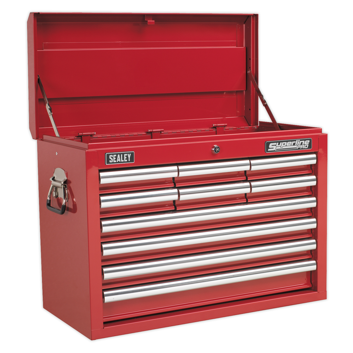 Superline PRO® Topchest 10 Drawer with 139pc Tool Kit - Red