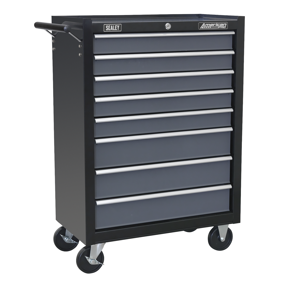 American PRO® Rollcab 8 Drawer - Black/Grey