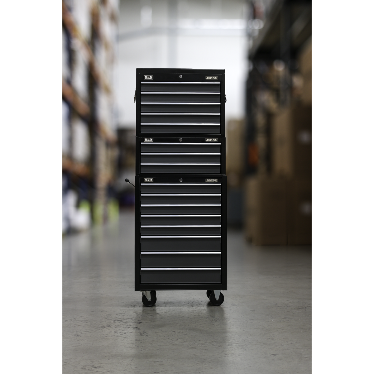 American PRO® Tool Chest Combination 16 Drawer - Black/Grey