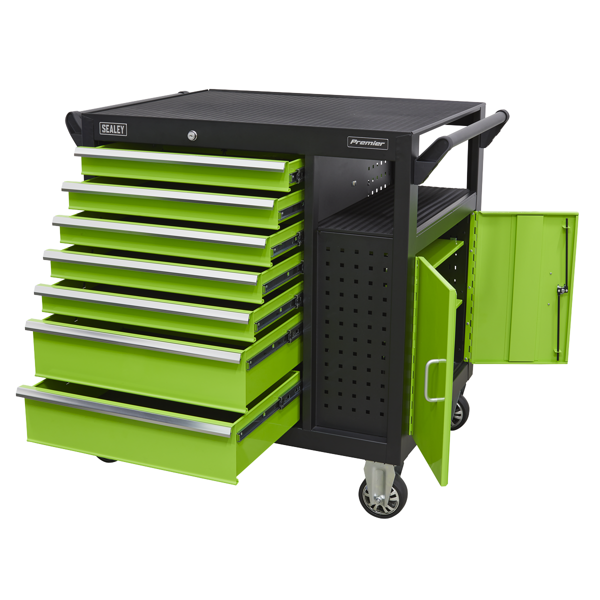 Premier™ Mobile Workstation with 7 Drawers & Cupboard 920mm