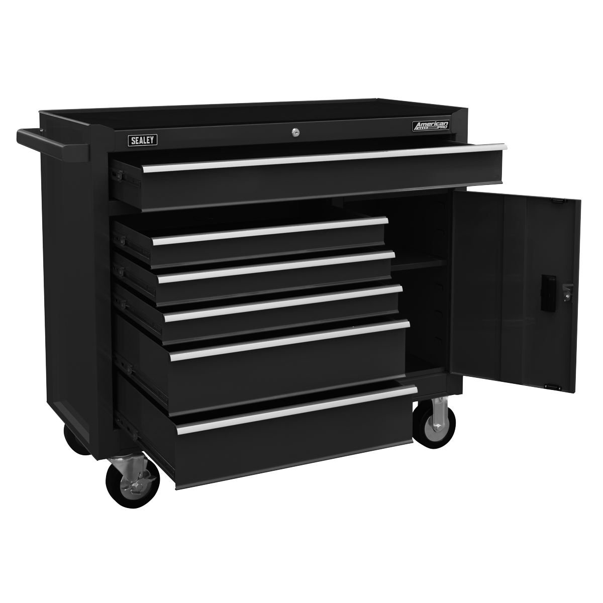 American PRO® Rollcab 6 Drawer - Black