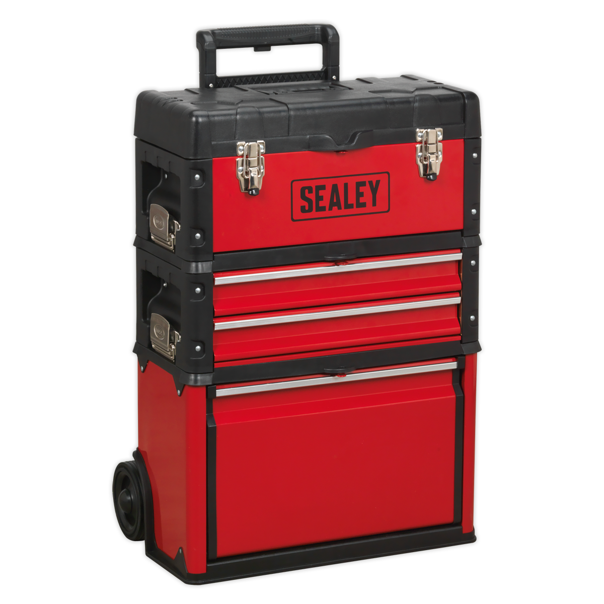 Mobile Steel/Composite Toolbox with 3 Compartments