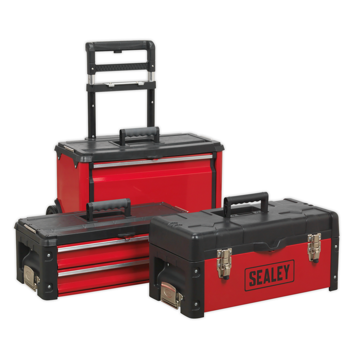 Mobile Steel/Composite Toolbox with 3 Compartments