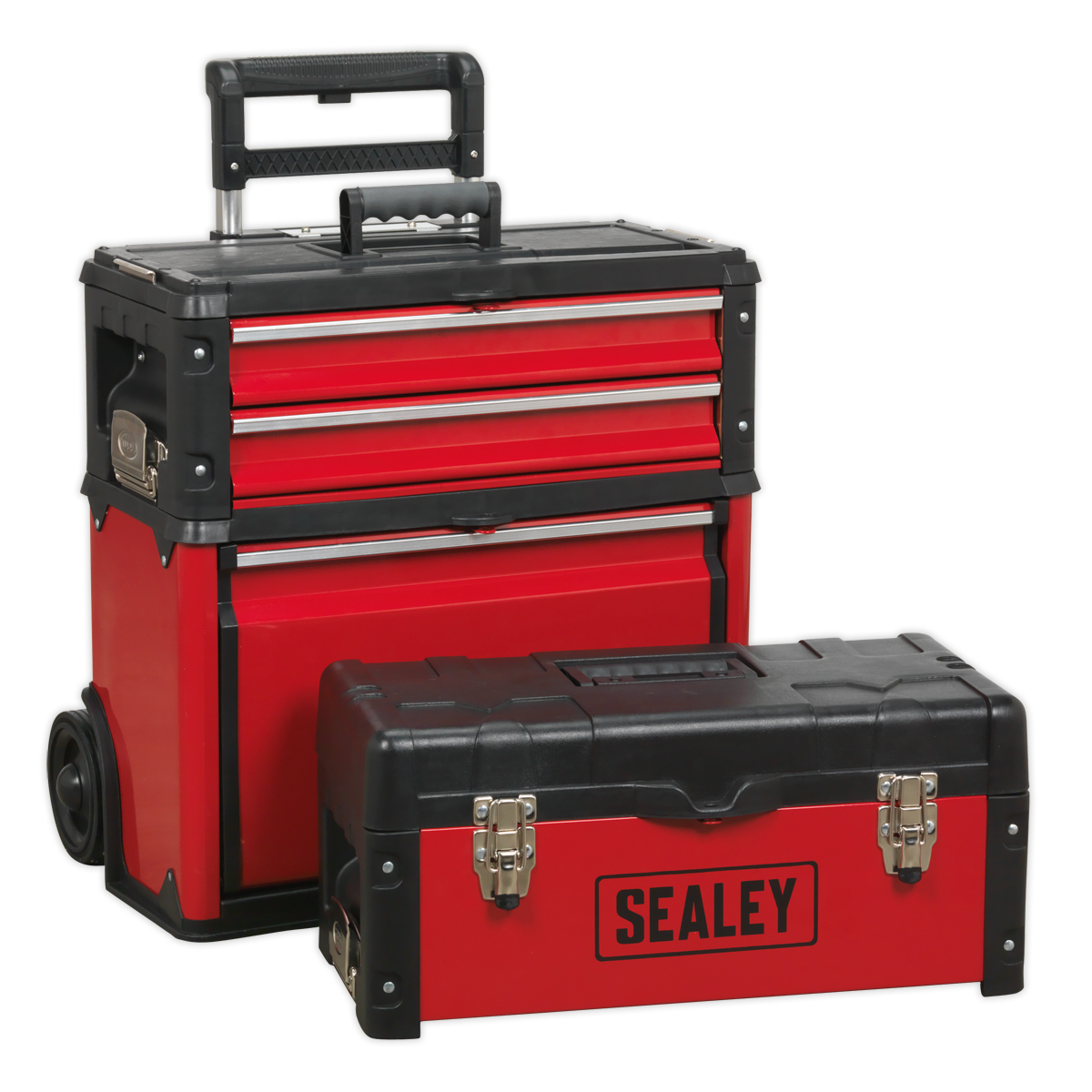 Mobile Steel/Composite Toolbox with 3 Compartments