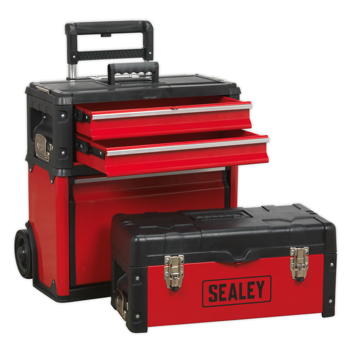 Mobile Steel/Composite Toolbox with 3 Compartments