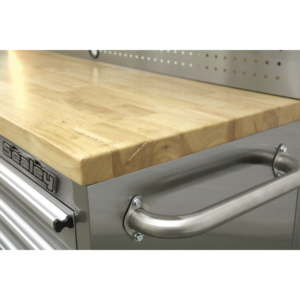 Premier™ Mobile Stainless Steel Tool Cabinet 10 Drawer with Backboard & 2 Wall Cupboards