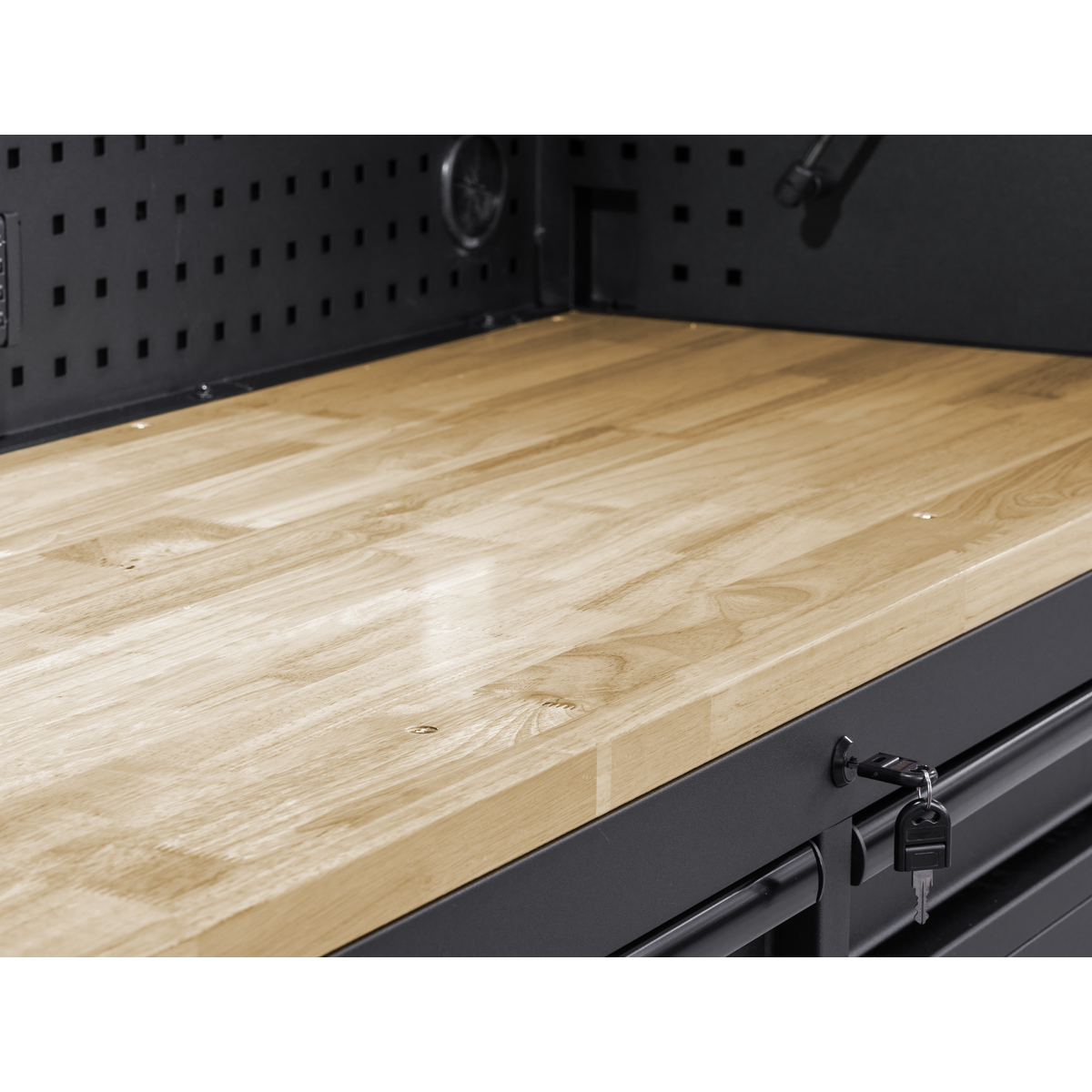 Superline PRO® Black Edition Mobile Trolley with Wooden Worktop 15 Drawer 1549mm