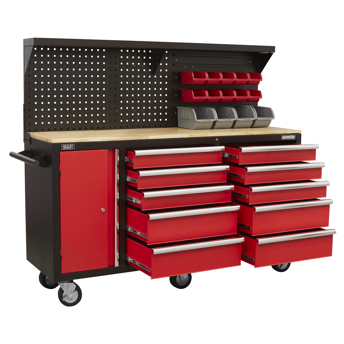 Superline PRO® Mobile Workstation with Backboard 10 Drawer