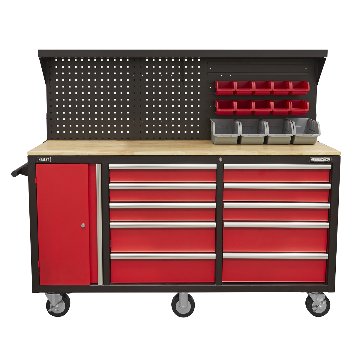 Superline PRO® Mobile Workstation with Backboard 10 Drawer