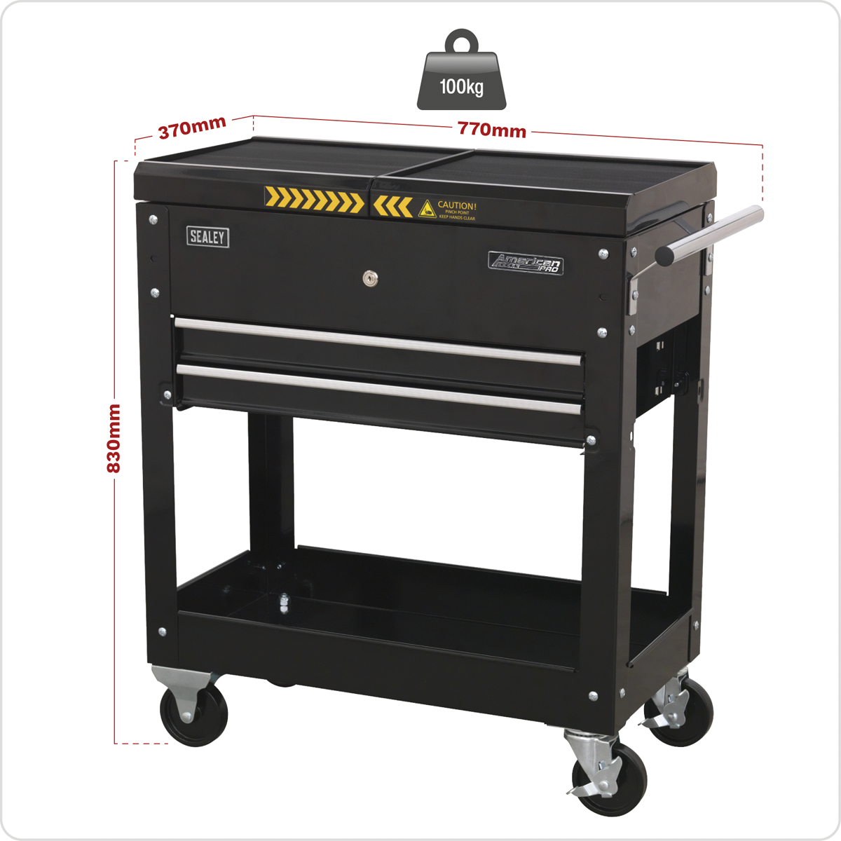 American PRO® Mobile Tool & Parts Trolley - Black