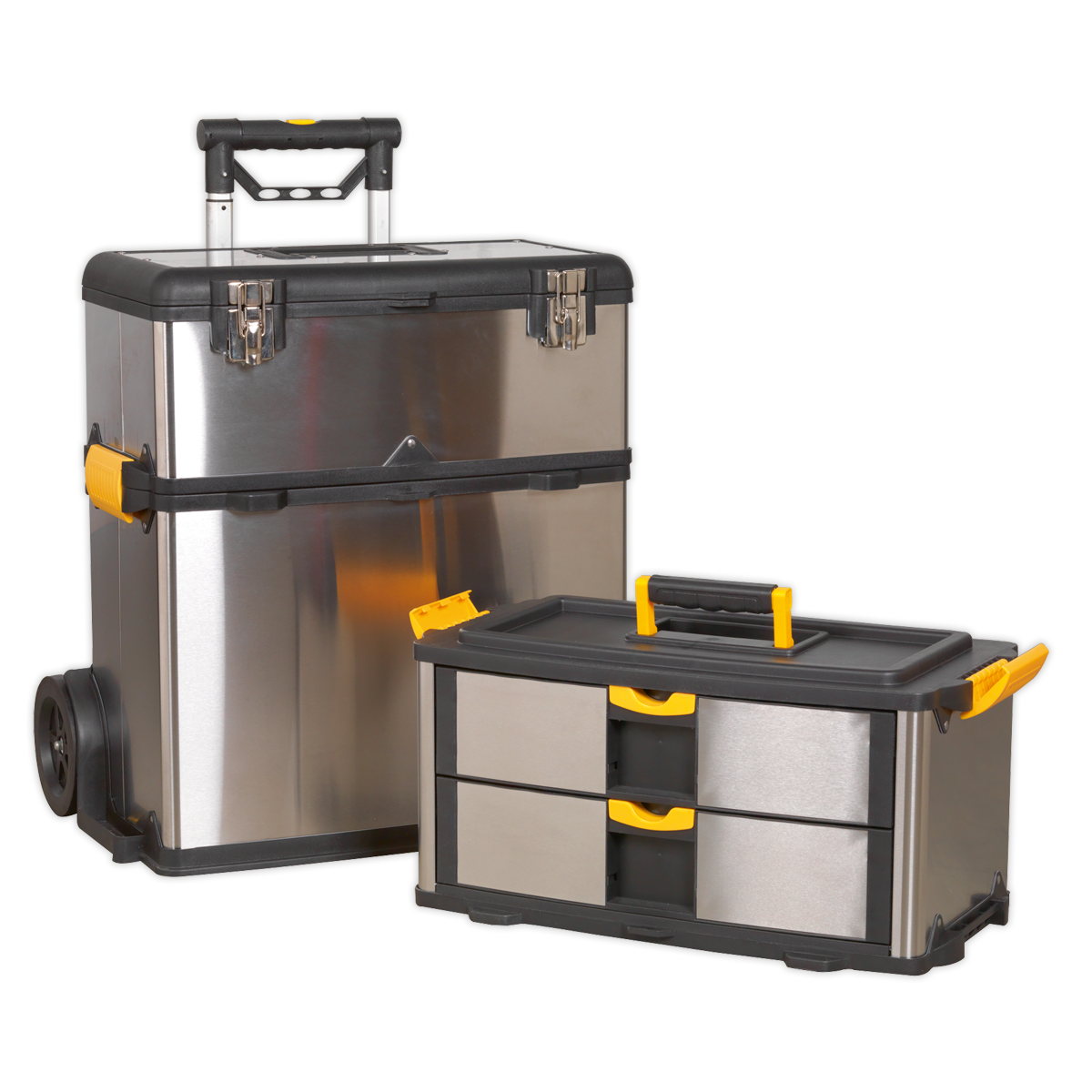 Mobile Stainless Steel/Composite Toolbox with 3 Compartments