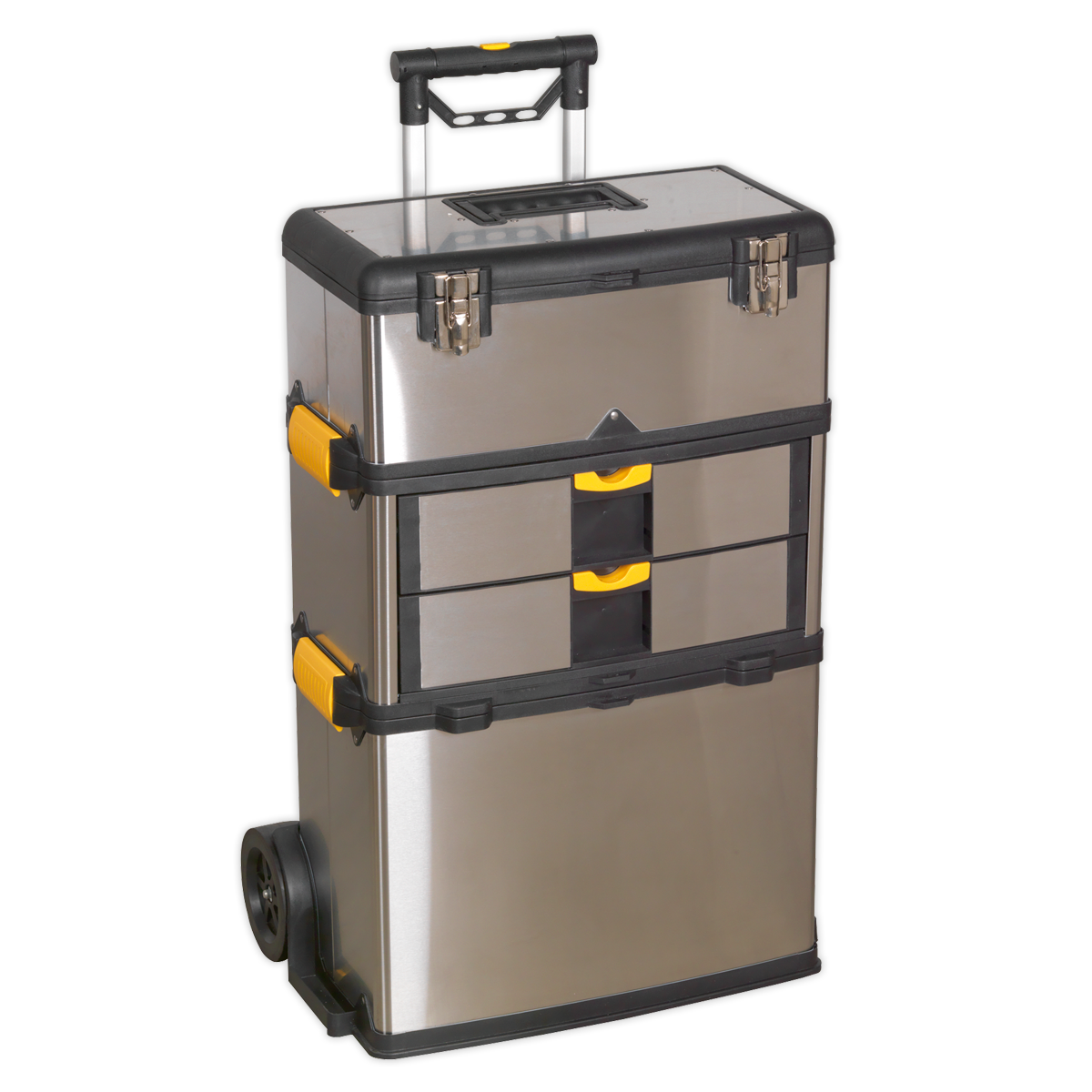 Mobile Stainless Steel/Composite Toolbox with 3 Compartments