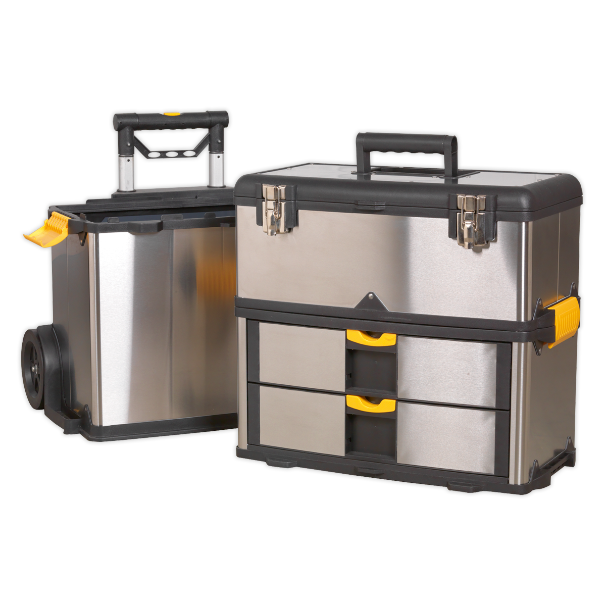 Mobile Stainless Steel/Composite Toolbox with 3 Compartments