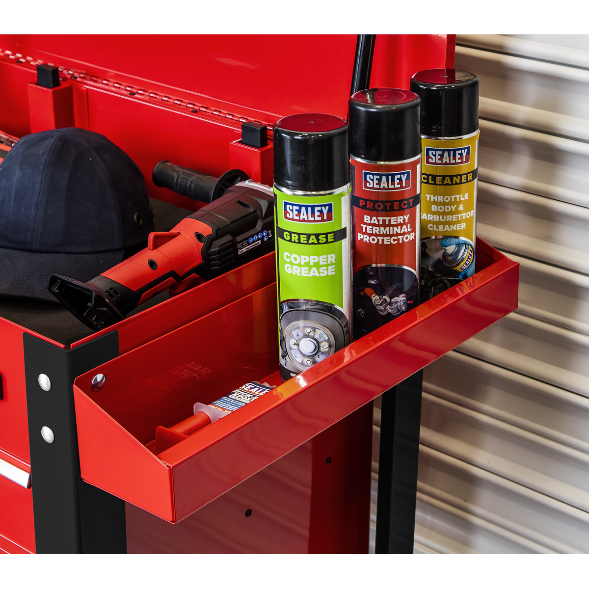 Superline PRO® Heavy-Duty Mobile Tool & Parts Trolley with 5 Drawers & Lockable Top
