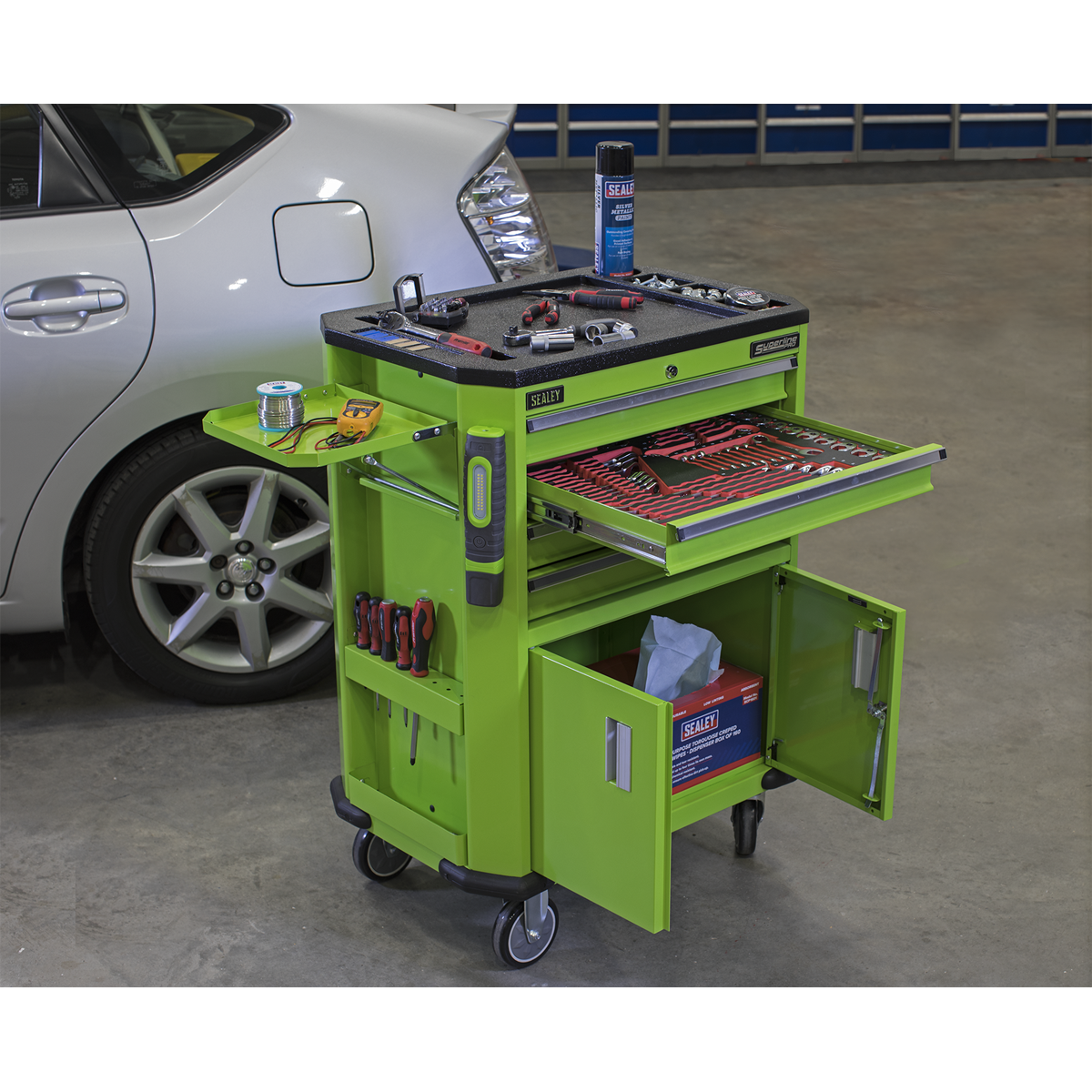 Superline PRO® Tool Trolley with 4 Drawers & 2 Door Cupboard