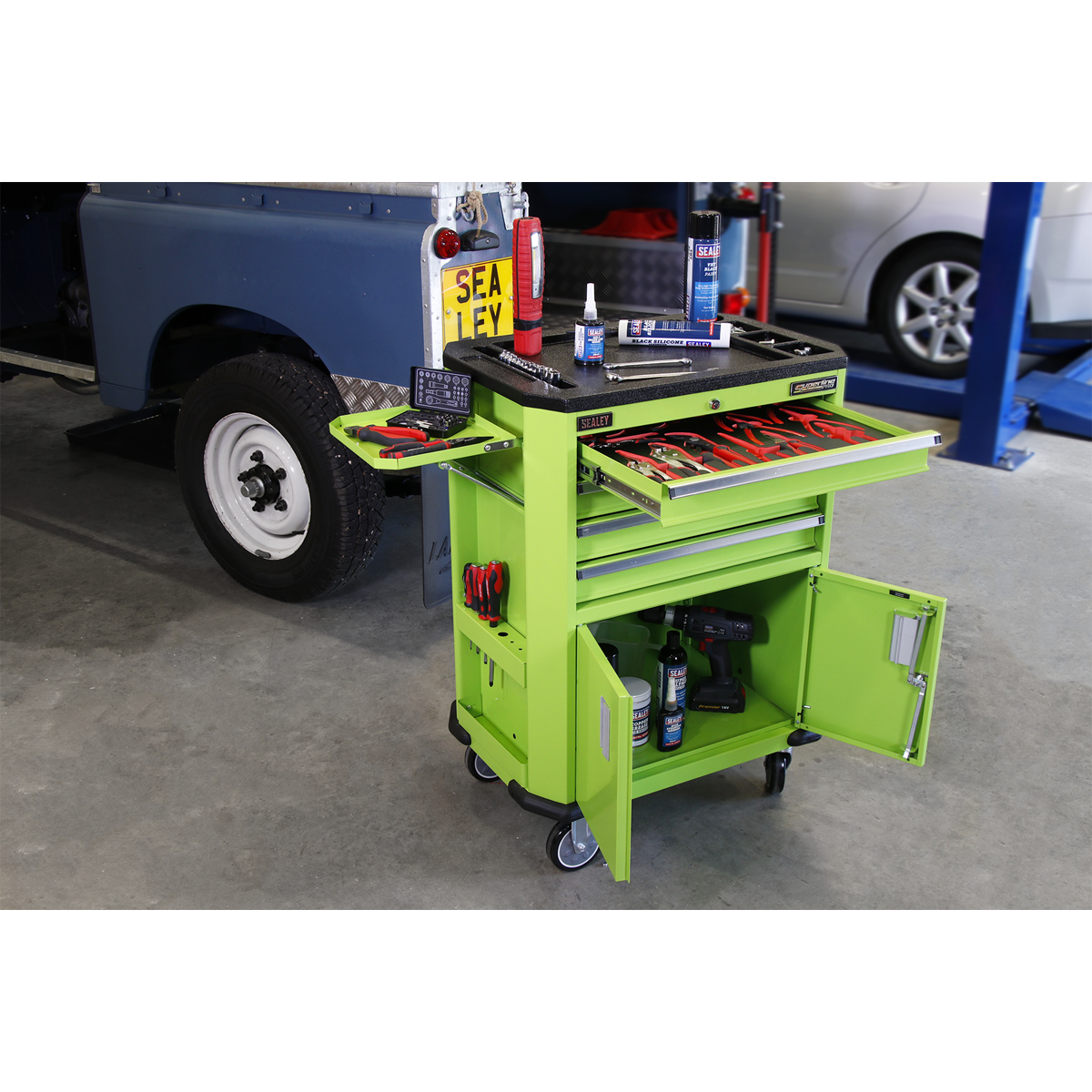 Superline PRO® Tool Trolley with 4 Drawers & 2 Door Cupboard
