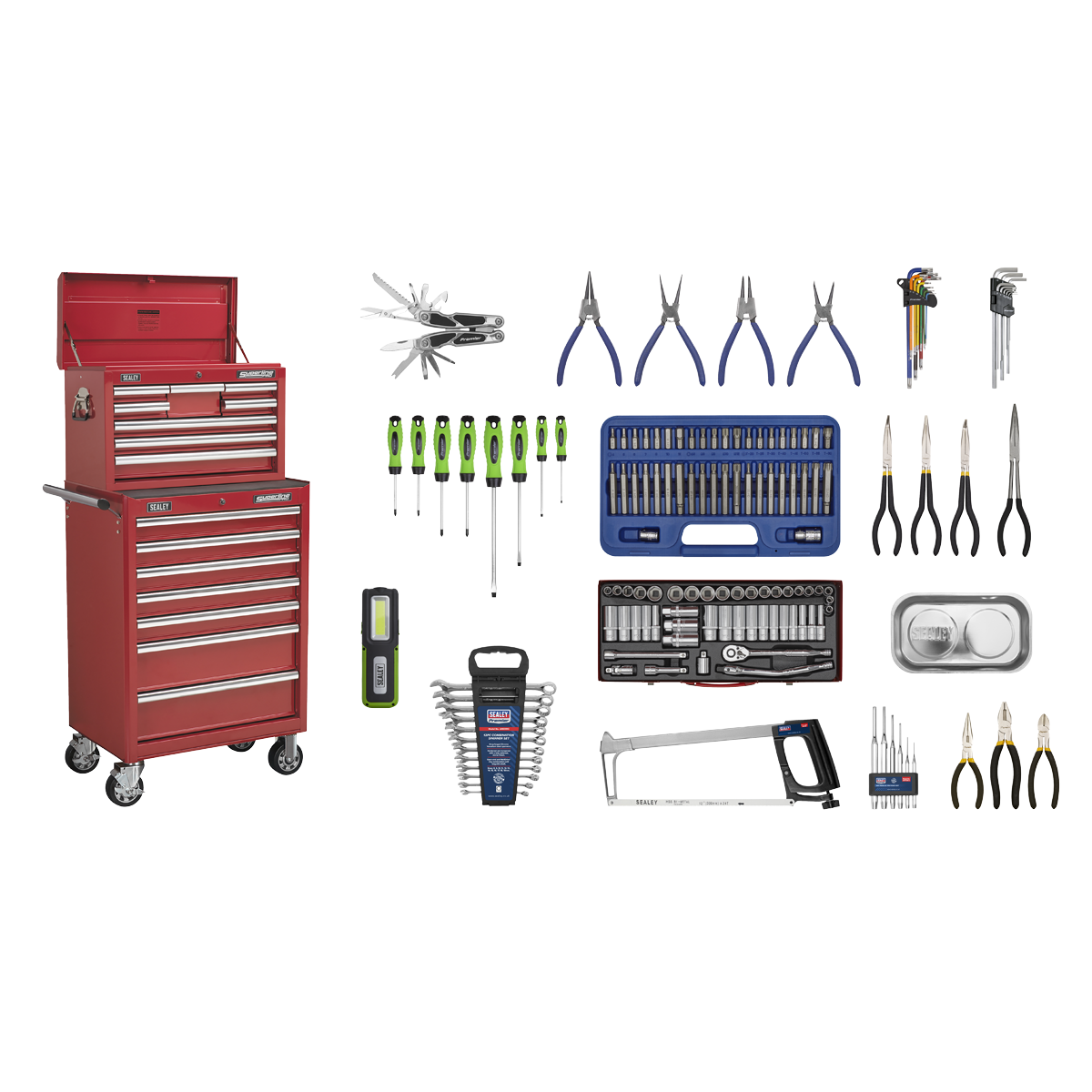 Superline PRO® Topchest & Rollcab Combination 15 Drawer with 148pc Tool Kit