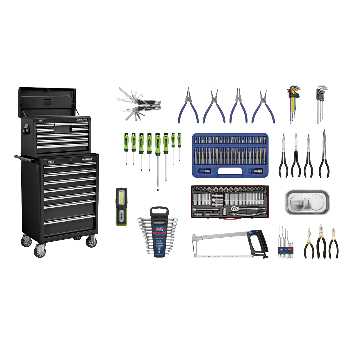 Superline PRO® Topchest & Rollcab Combination 15 Drawer with 148pc Tool Kit