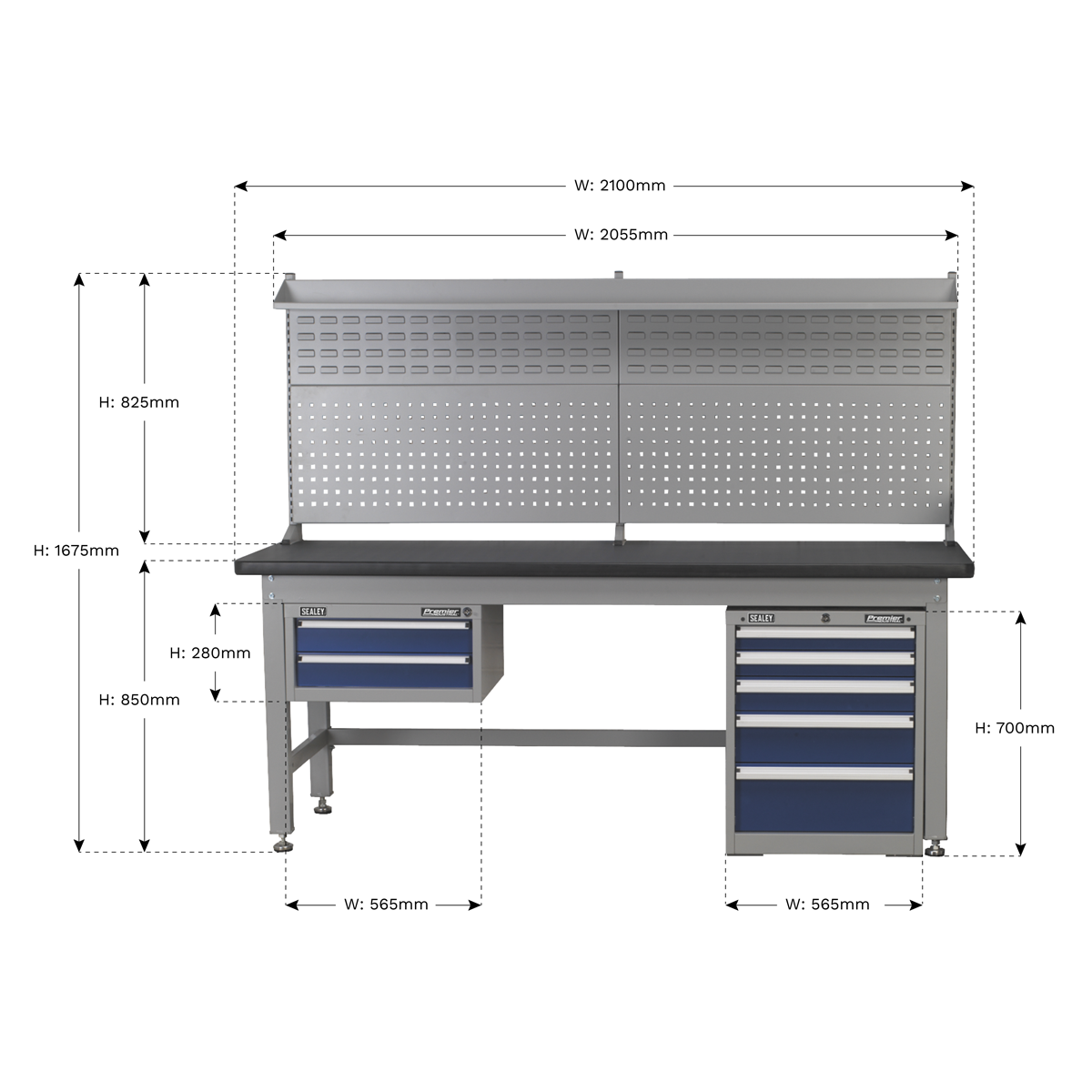 Premier Industrial™ Complete Workstation & Cabinet Combo 2.1m