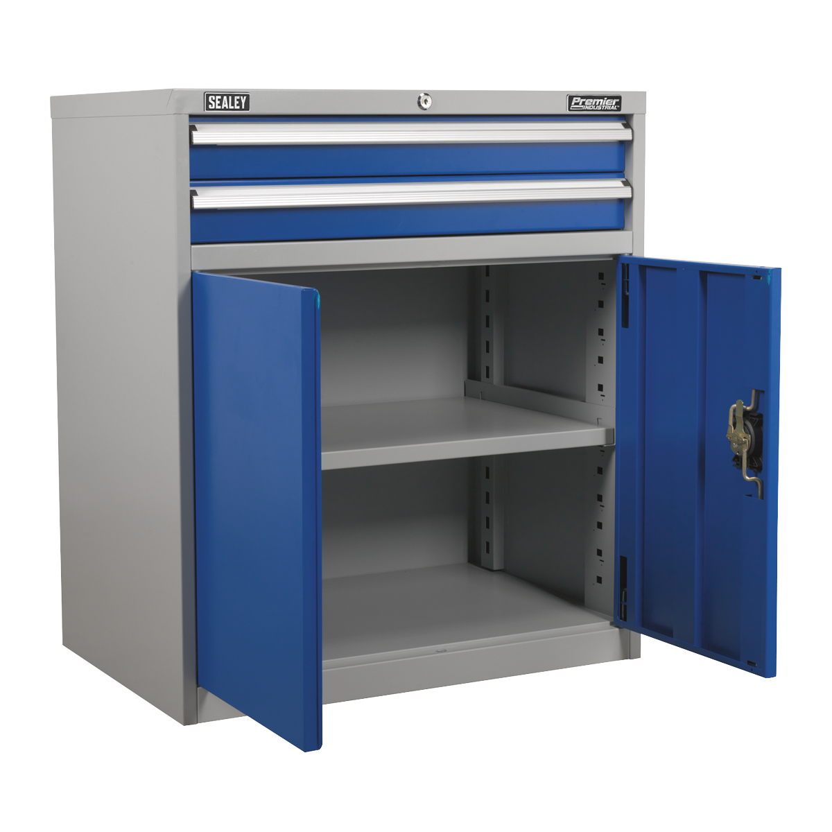 Premier Industrial™ Industrial Cabinet with 2 Drawers & 1 Shelf