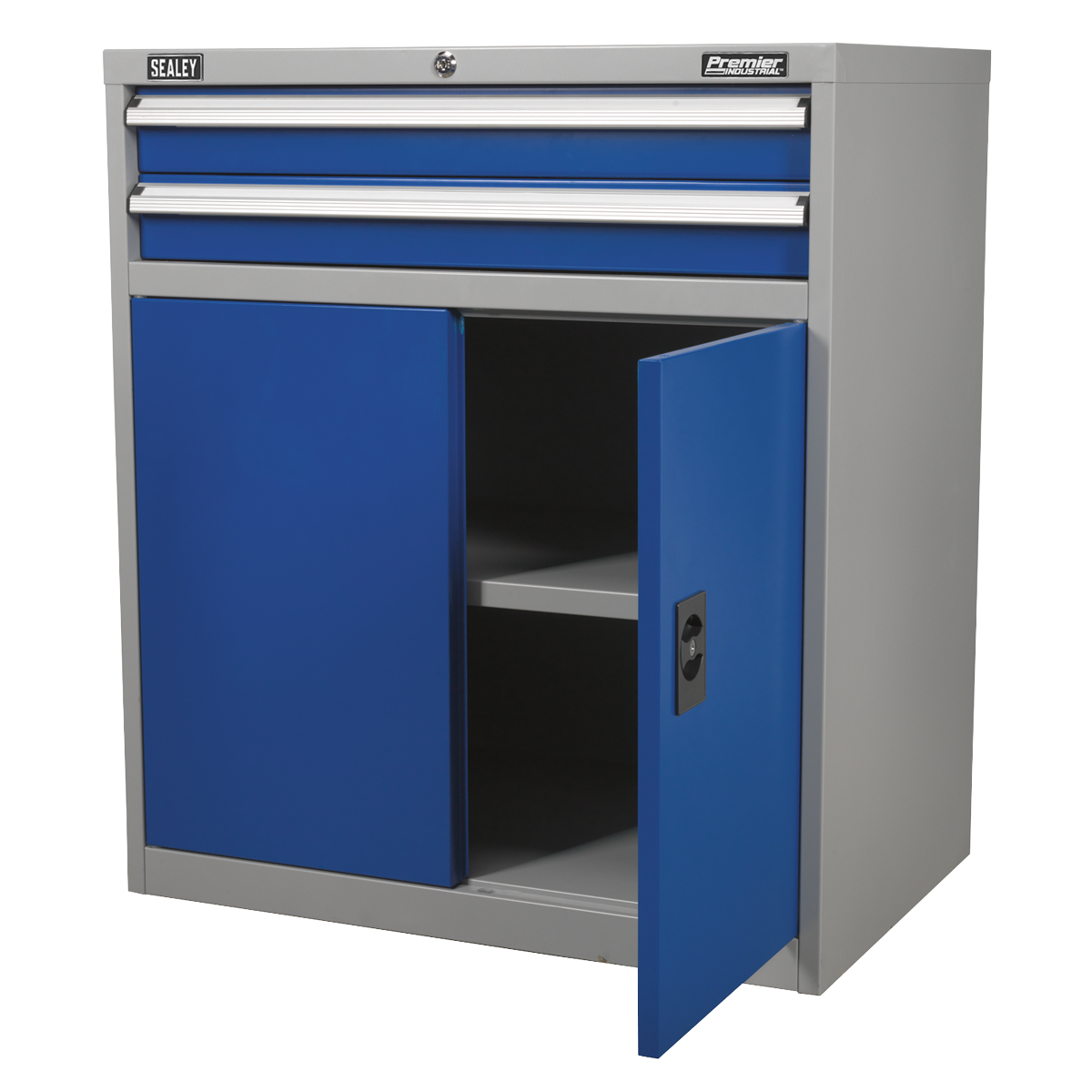 Premier Industrial™ Industrial Cabinet with 2 Drawers & 1 Shelf