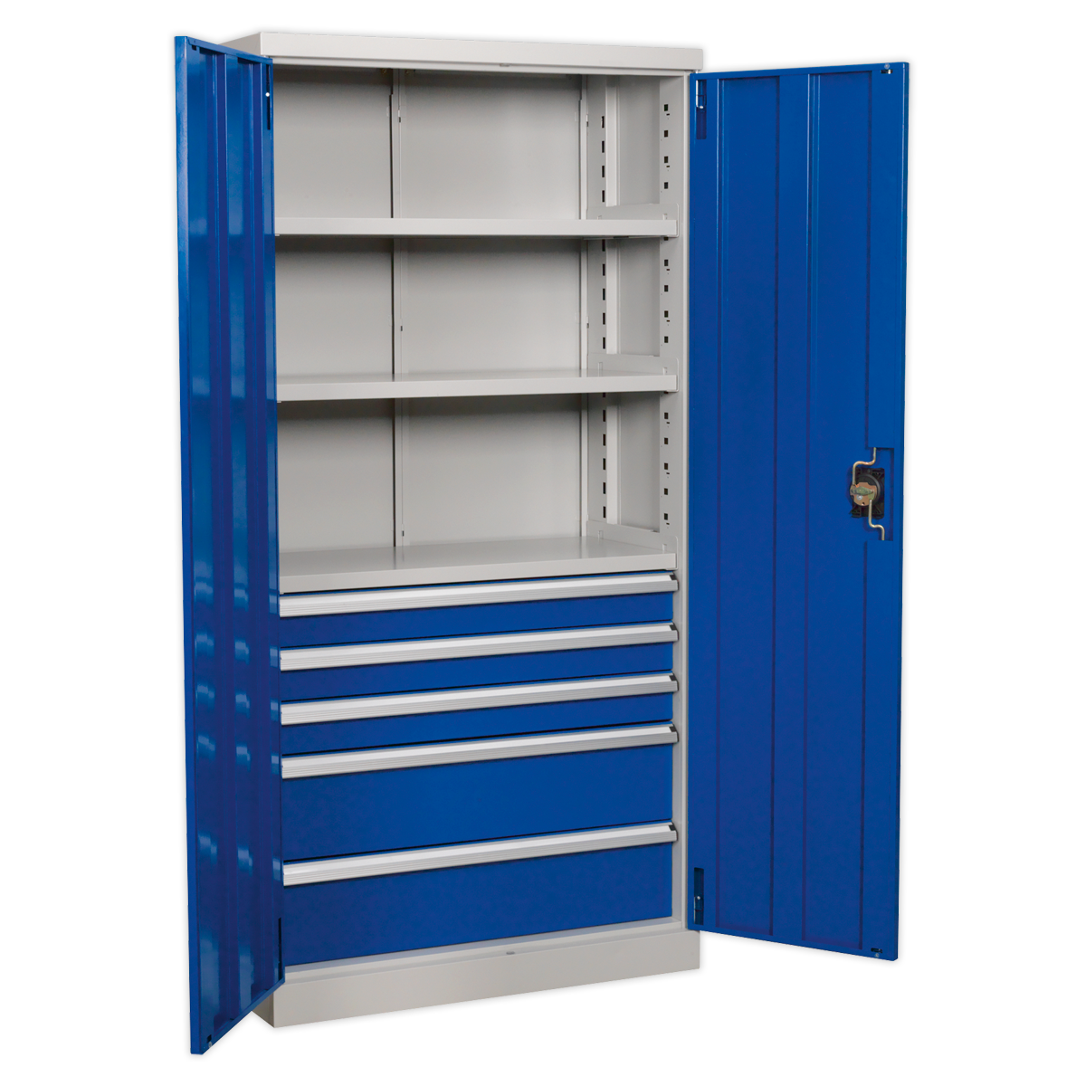 Premier Industrial™ Cabinet with 5 Drawers & 3 Shelves 1800mm