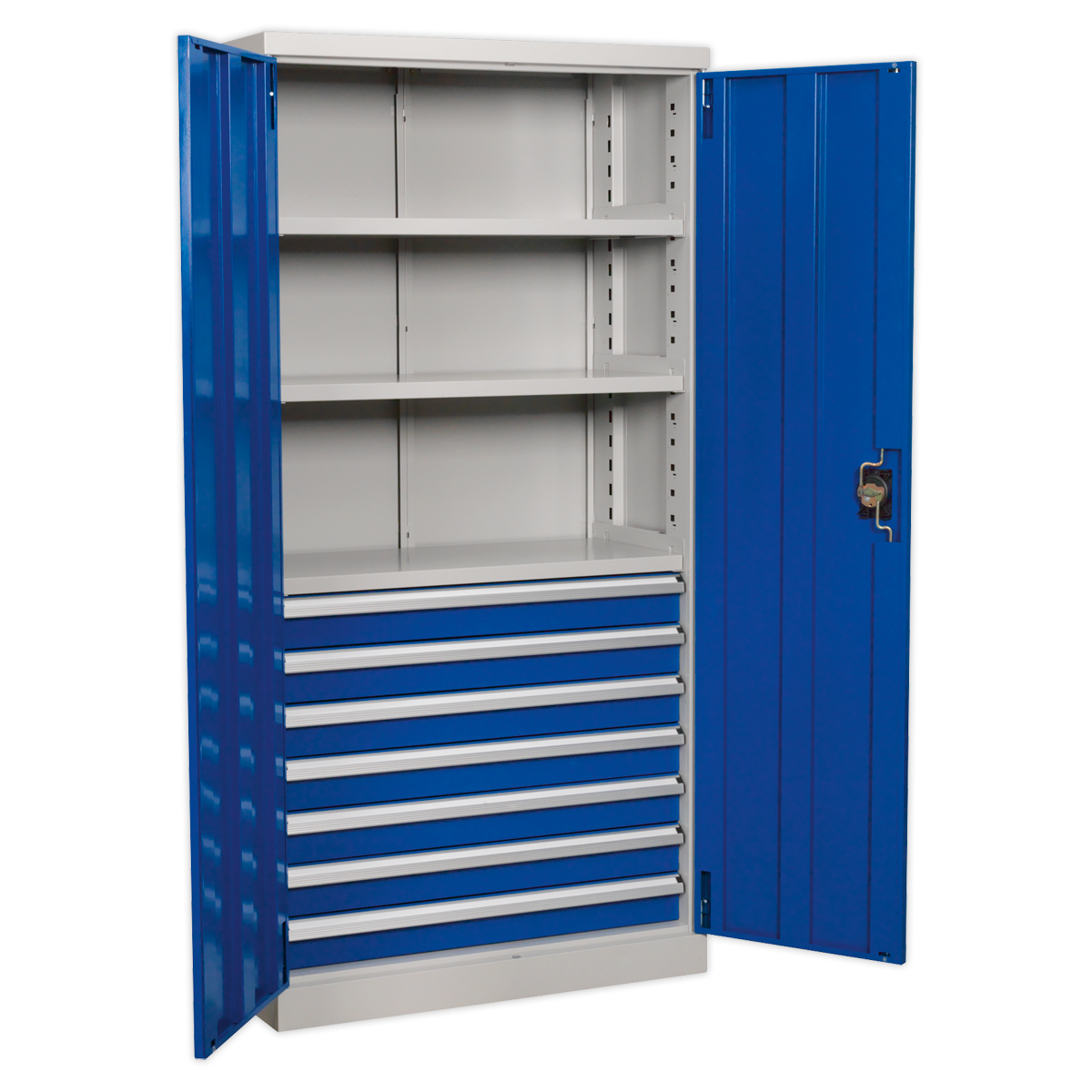 Premier Industrial™ Cabinet with 7 Drawers & 3 Shelves 1800mm