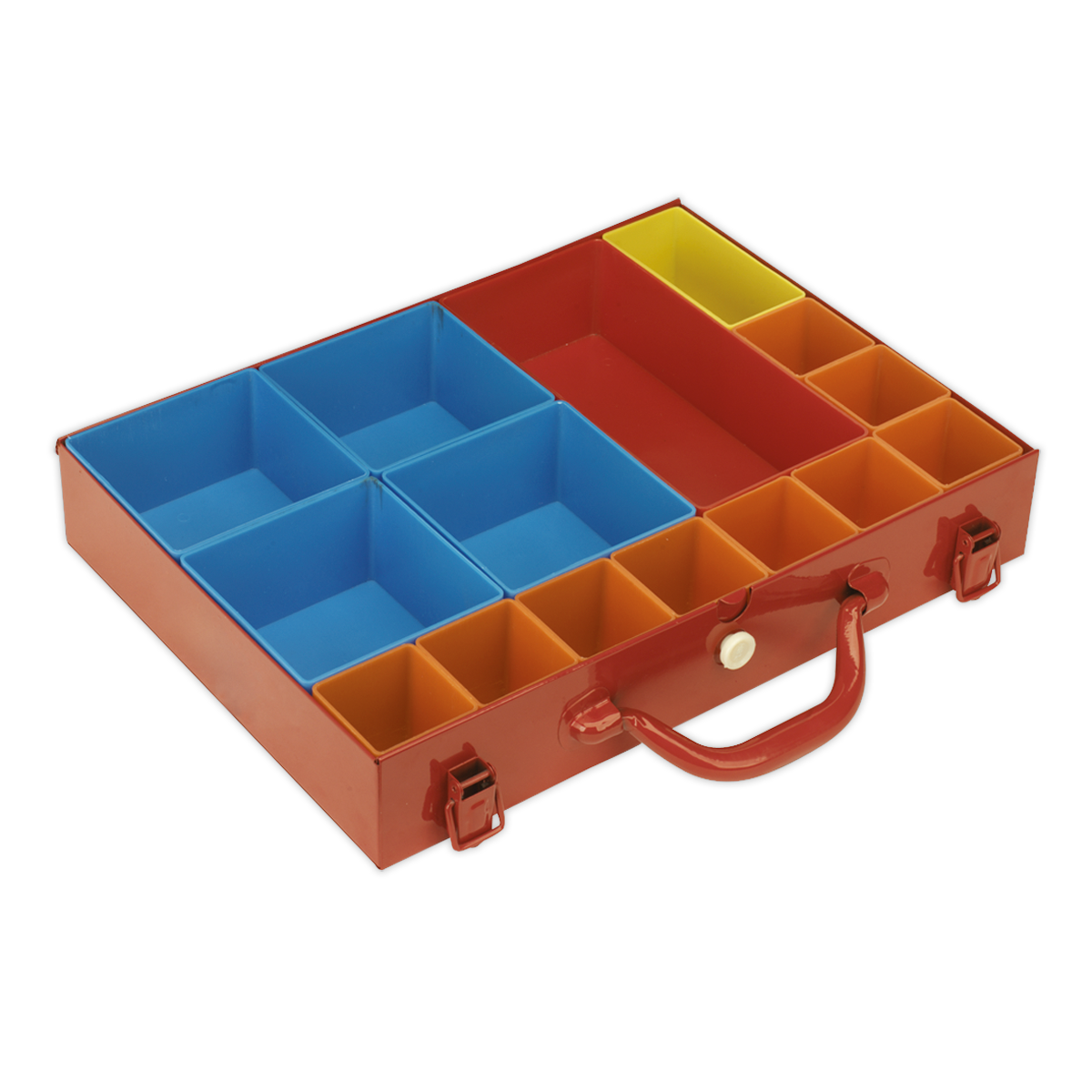 Metal Case with 15 Storage Bins