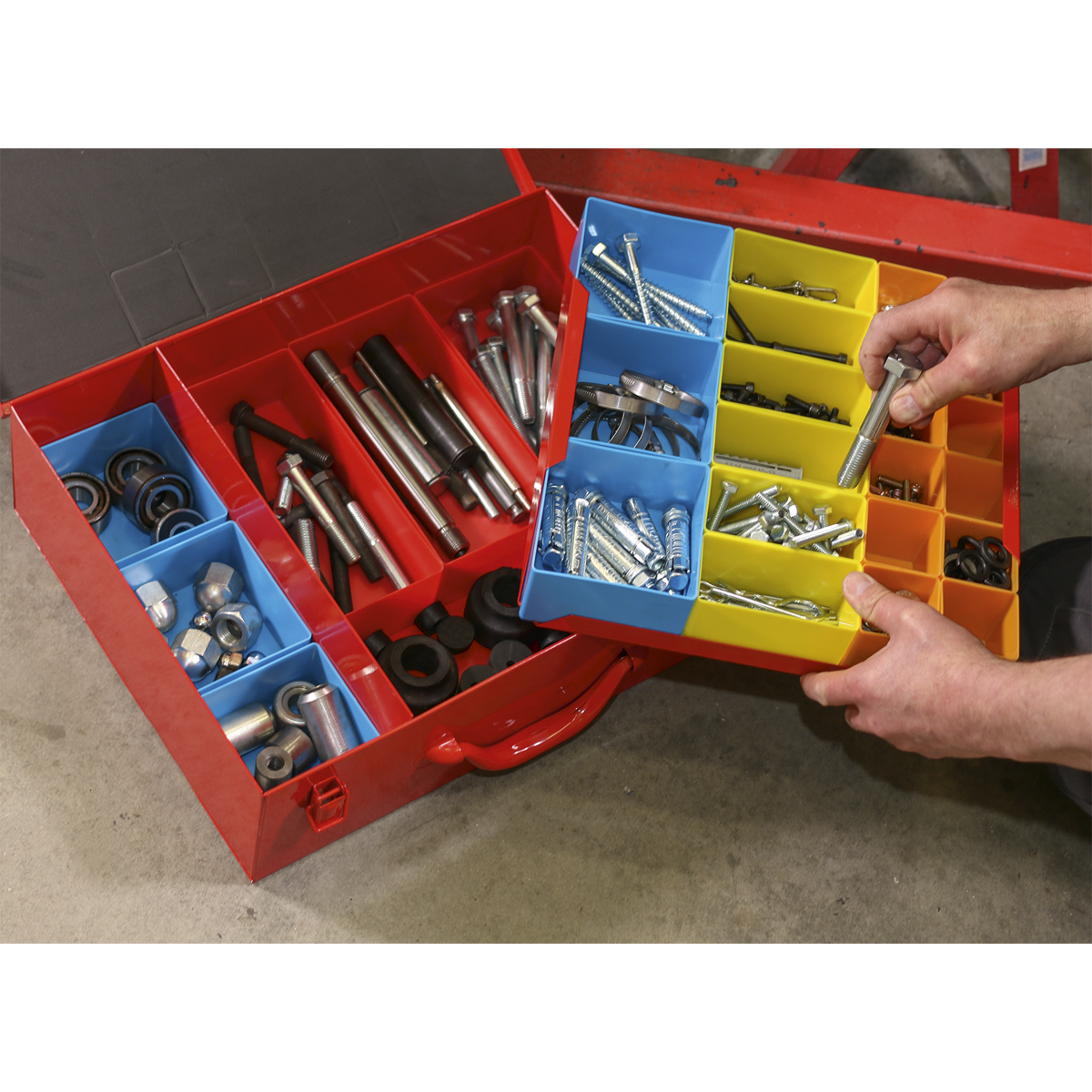 2-Layer Metal Case with 27 Storage Bins