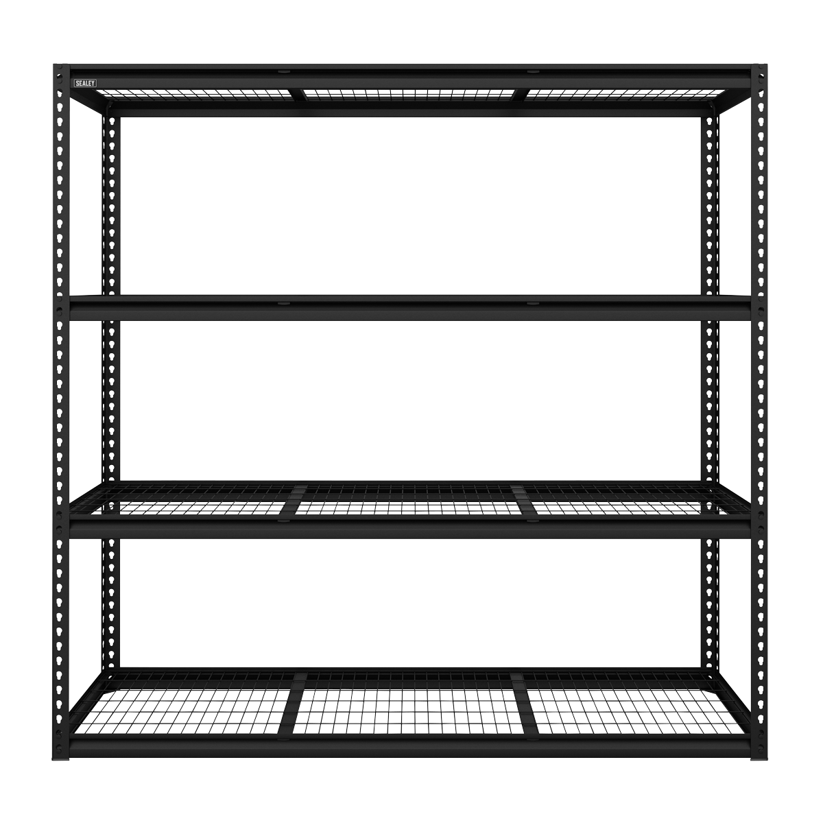 Heavy-Duty Modular Racking Unit with 4 Mesh Shelves 300kg Capacity Per Level 1830mm