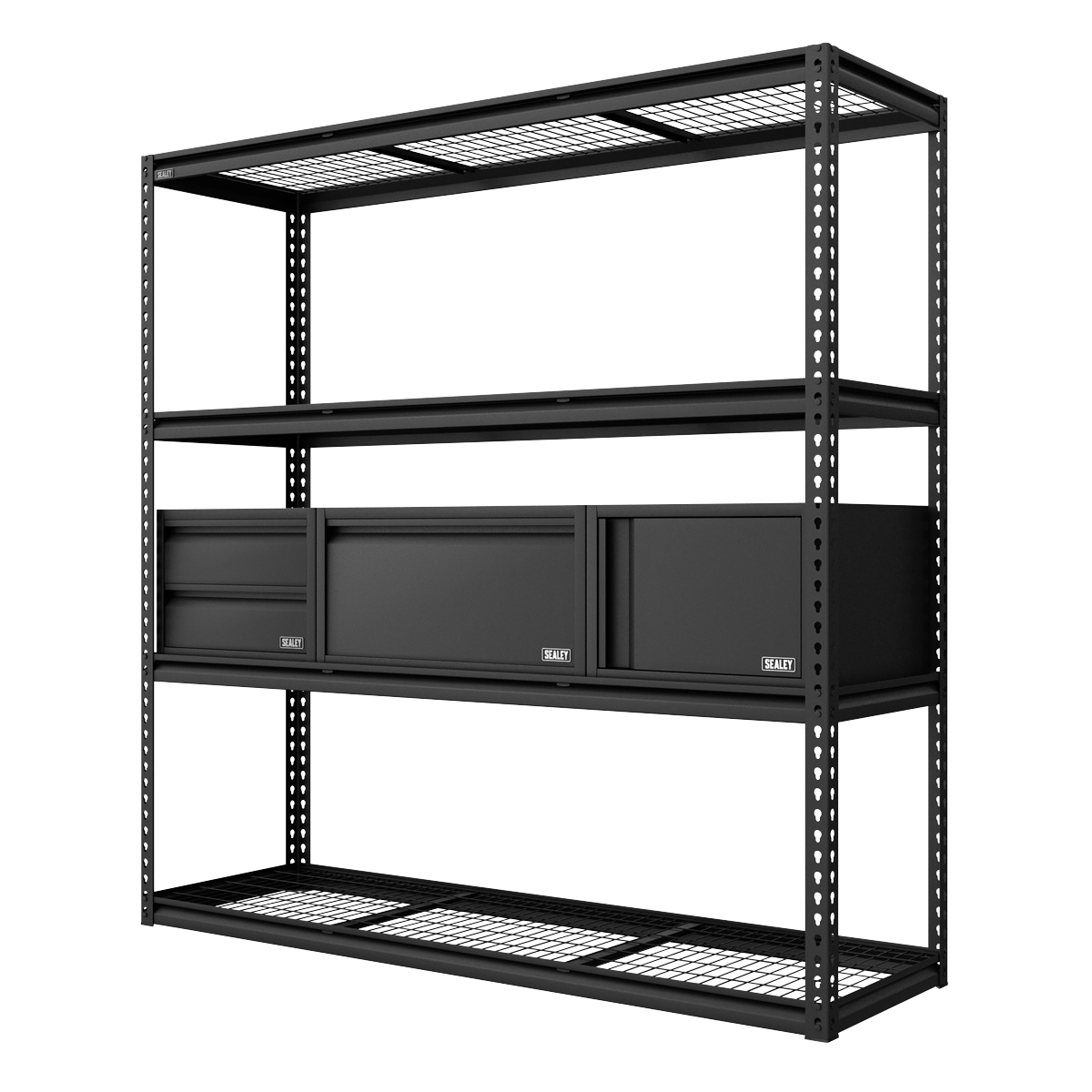 Heavy-Duty Modular Racking Kit with 3 Storage Units