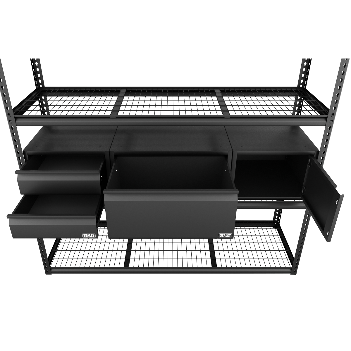 Heavy-Duty Modular Racking Kit with 3 Storage Units