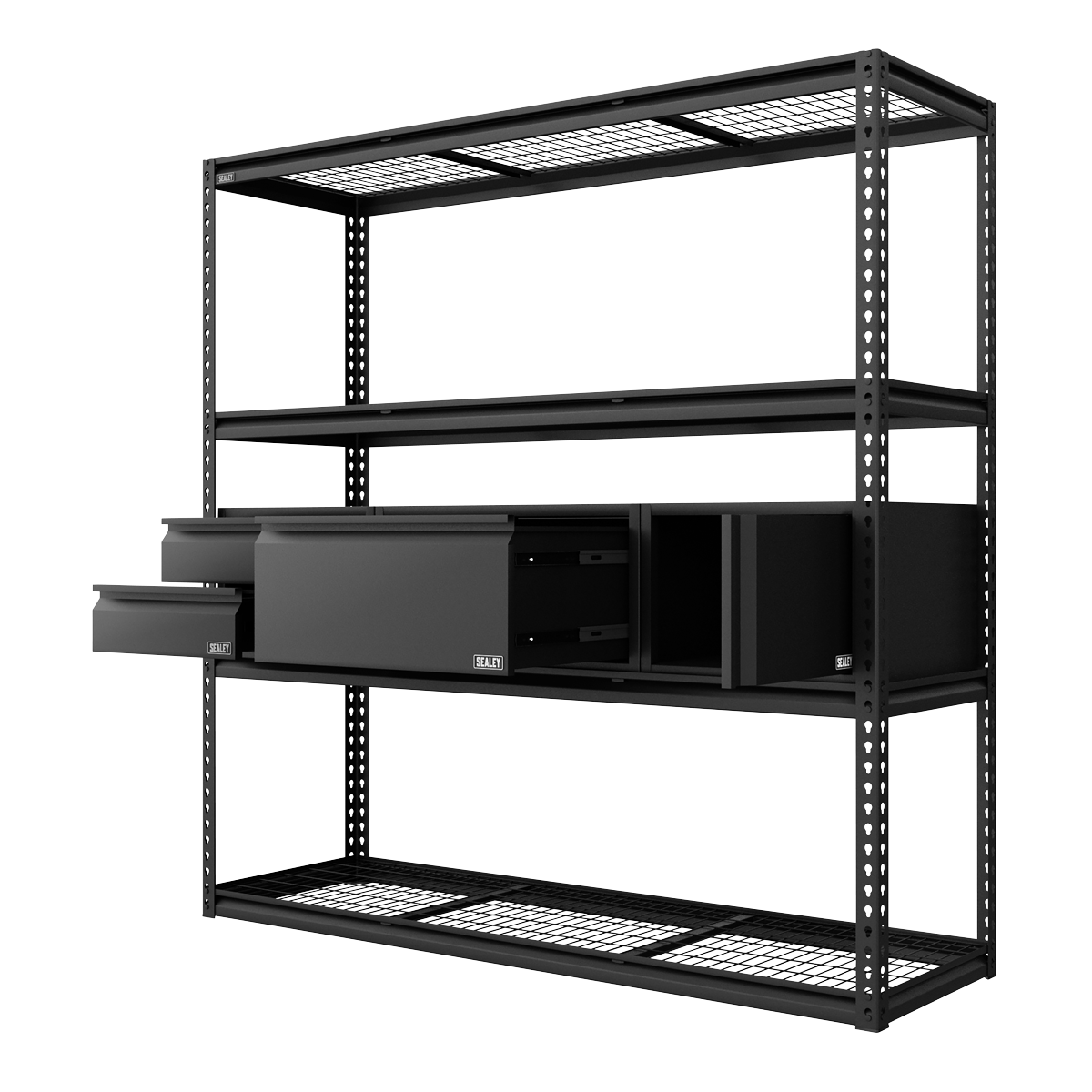 Heavy-Duty Modular Racking Kit with 3 Storage Units