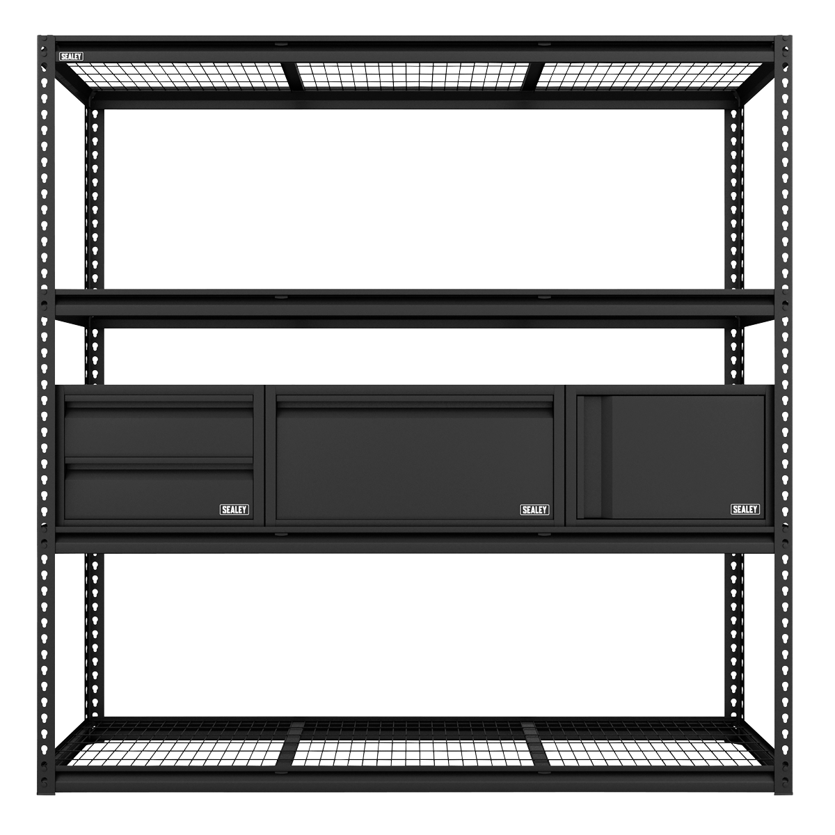 Heavy-Duty Modular Racking Kit with 3 Storage Units