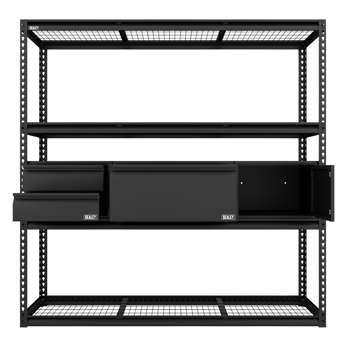 Heavy-Duty Modular Racking Kit with 3 Storage Units