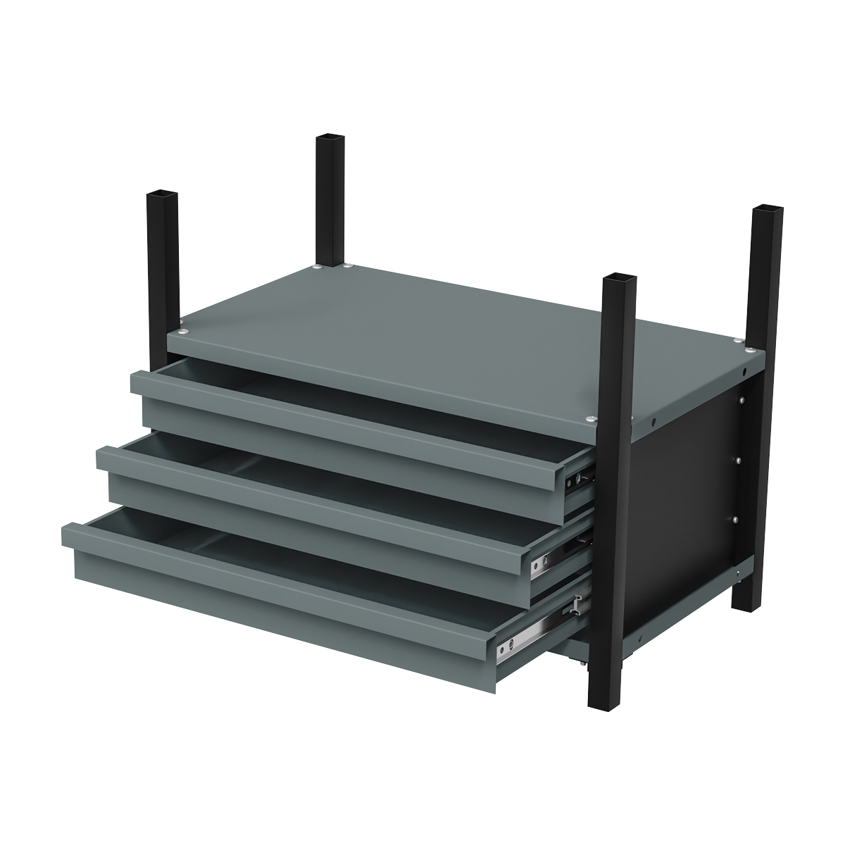 Modular Racking Mid Unit 3 Drawer & 1 Shelf 580mm