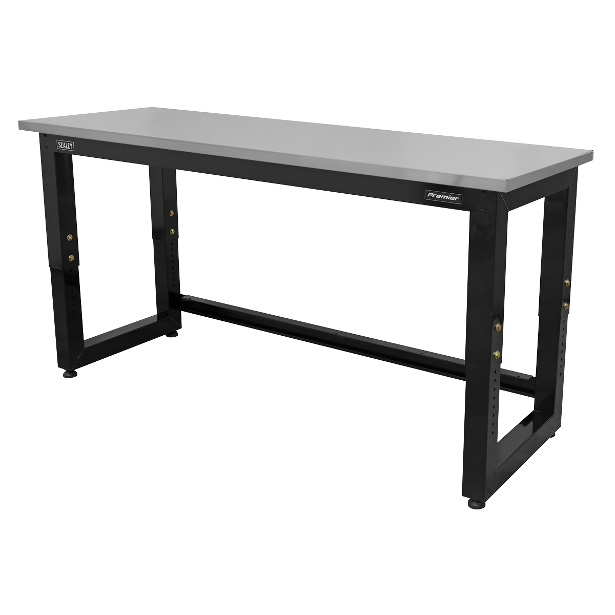 Premier™ Heavy-Duty Steel Adjustable Workbench with Stainless Steel Worktop 1830mm