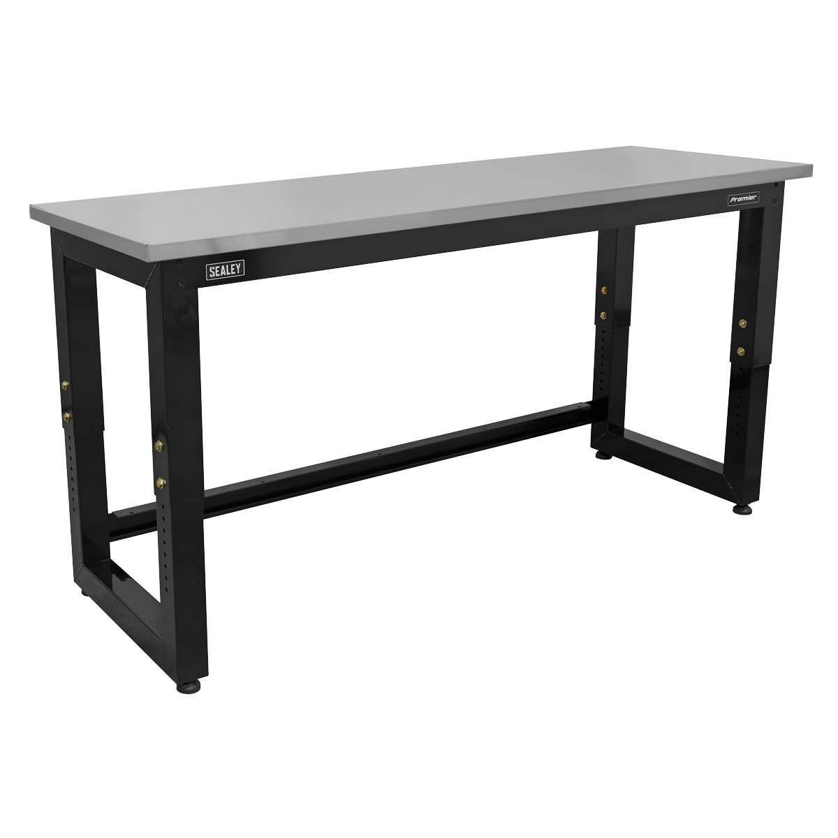 Premier™ Heavy-Duty Steel Adjustable Workbench with Stainless Steel Worktop 1830mm