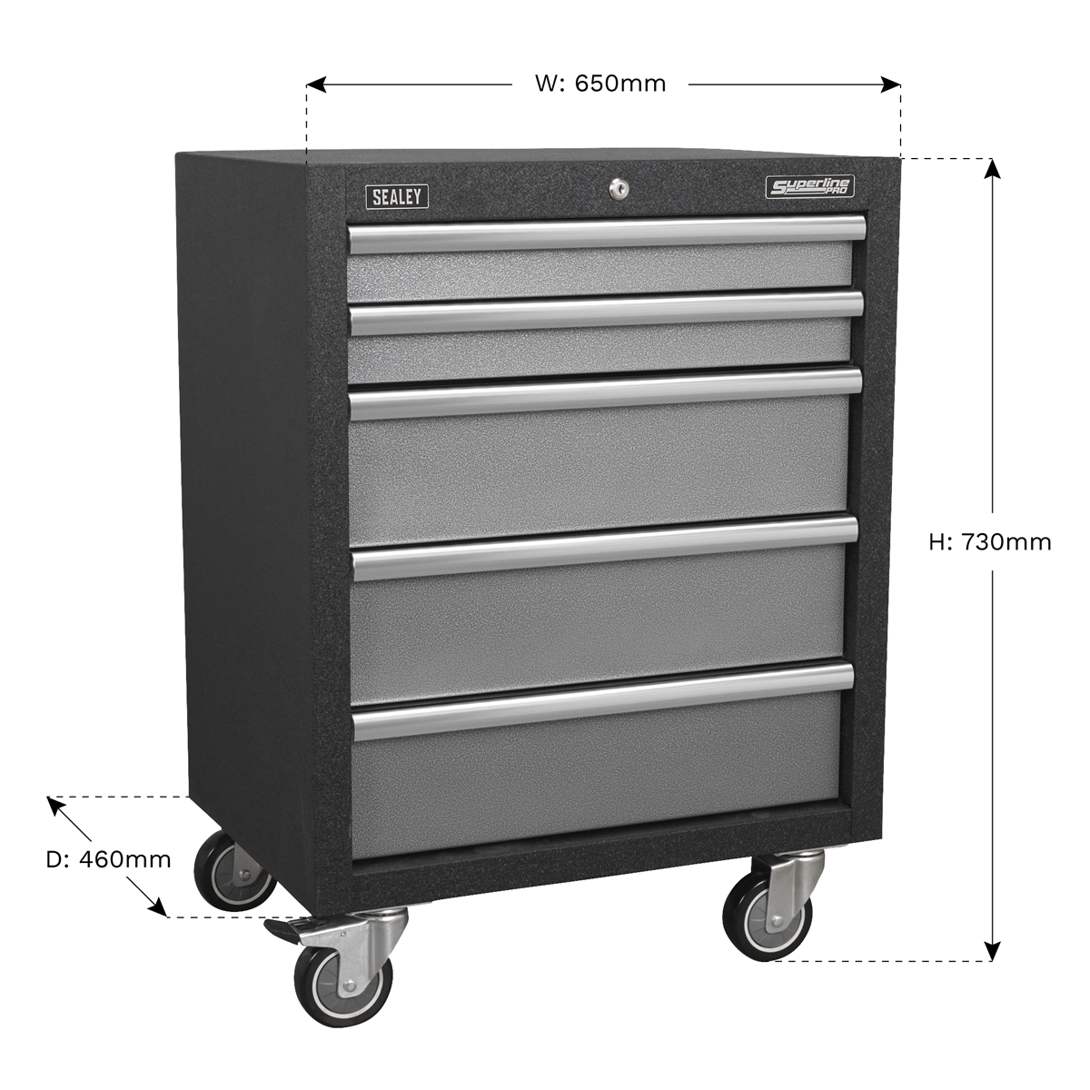 Superline PRO® Modular Mobile Cabinet 5 Drawer 650mm