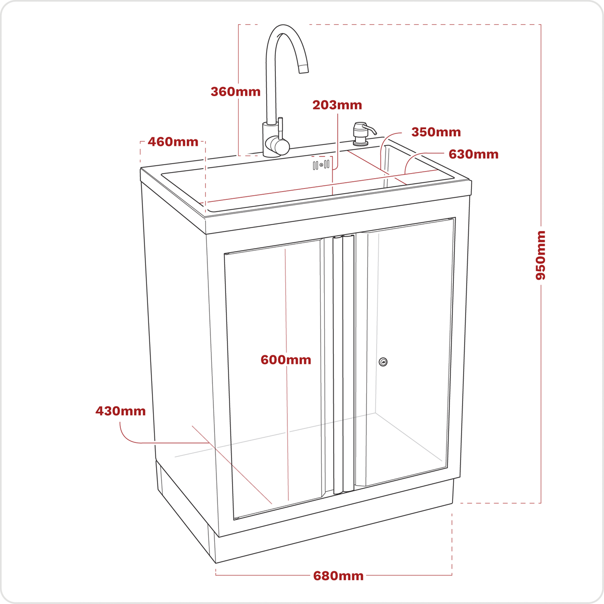 Superline PRO® Modular Sink Unit 680mm