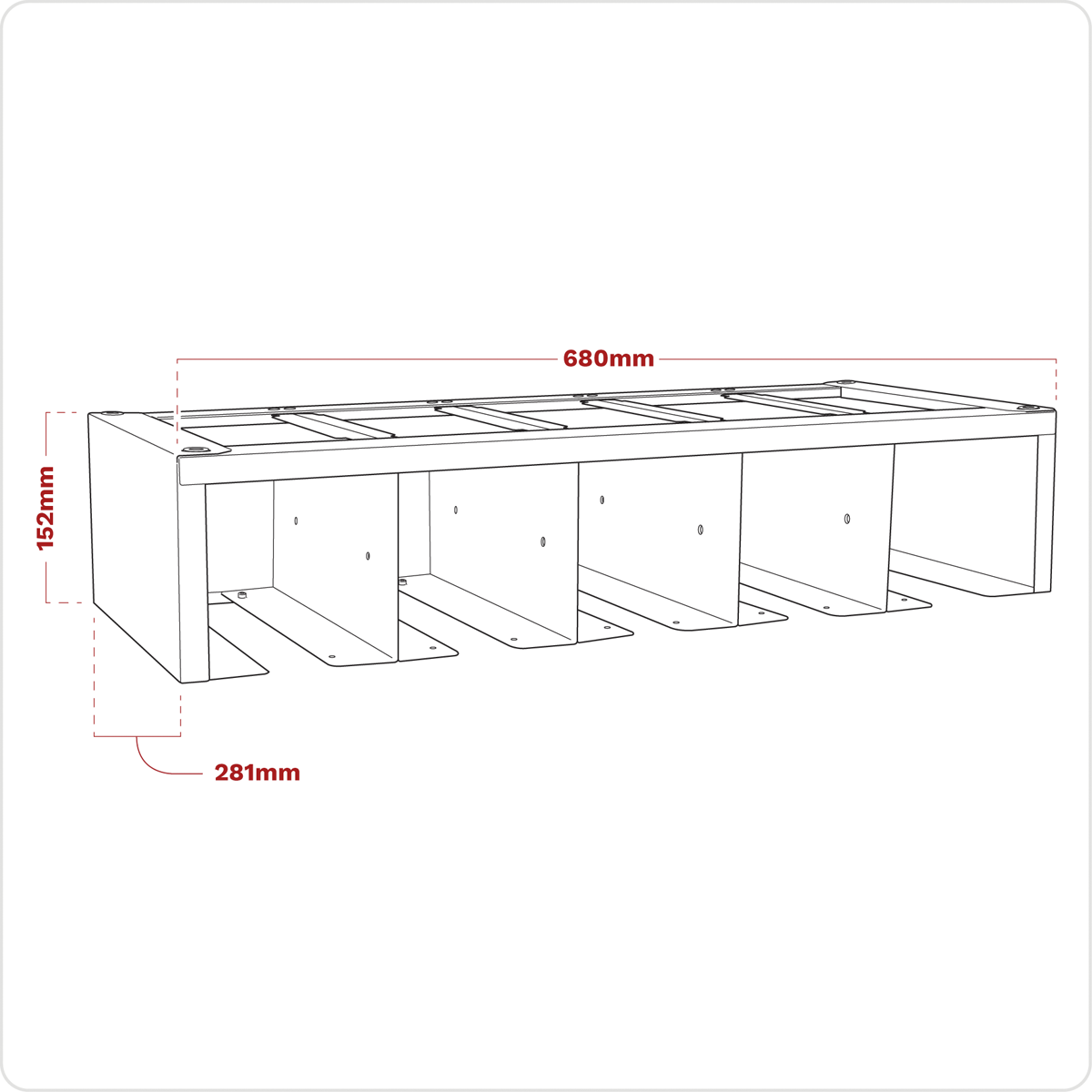 Superline PRO® Modular Power Tool Rack 680mm