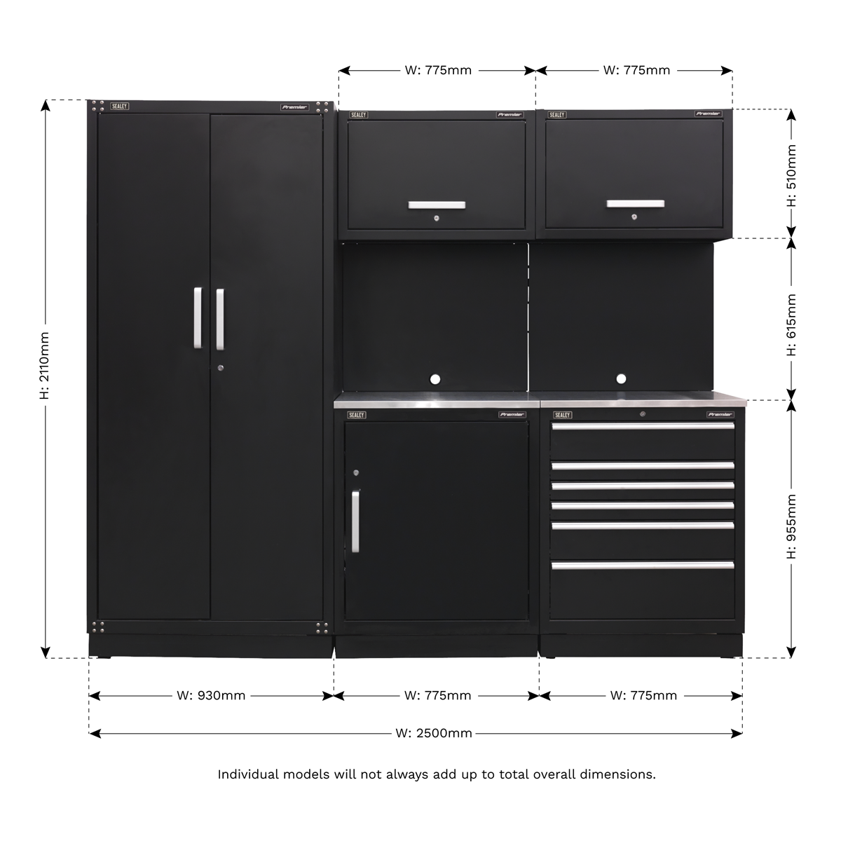 Premier™ Storage System with Stainless Worktop 2.48m