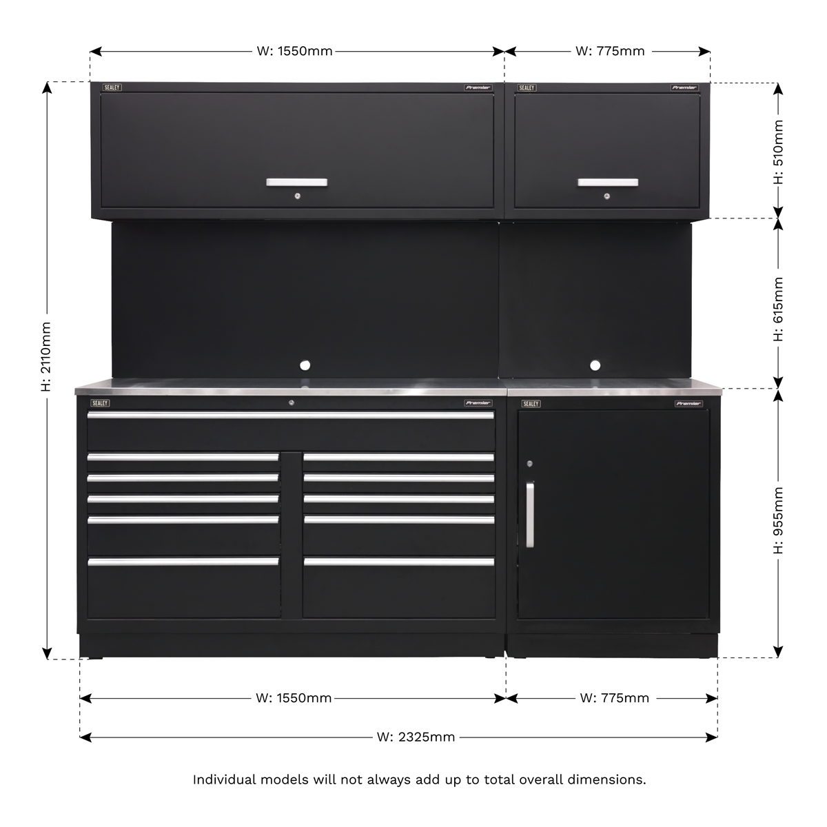 Premier™ Storage System with Stainless Worktop 2.33m