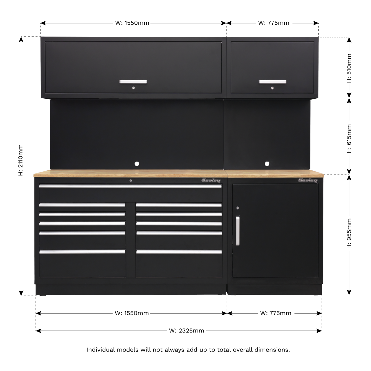 Premier™ Storage System with Hardwood Worktop 2.33m