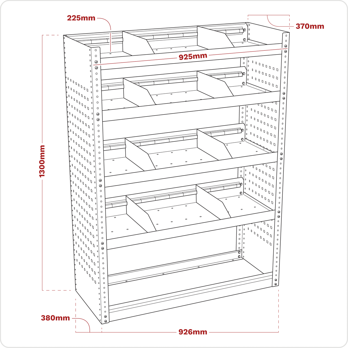 Superline PRO® Modular Flat Shelf Van Storage Unit 925mm