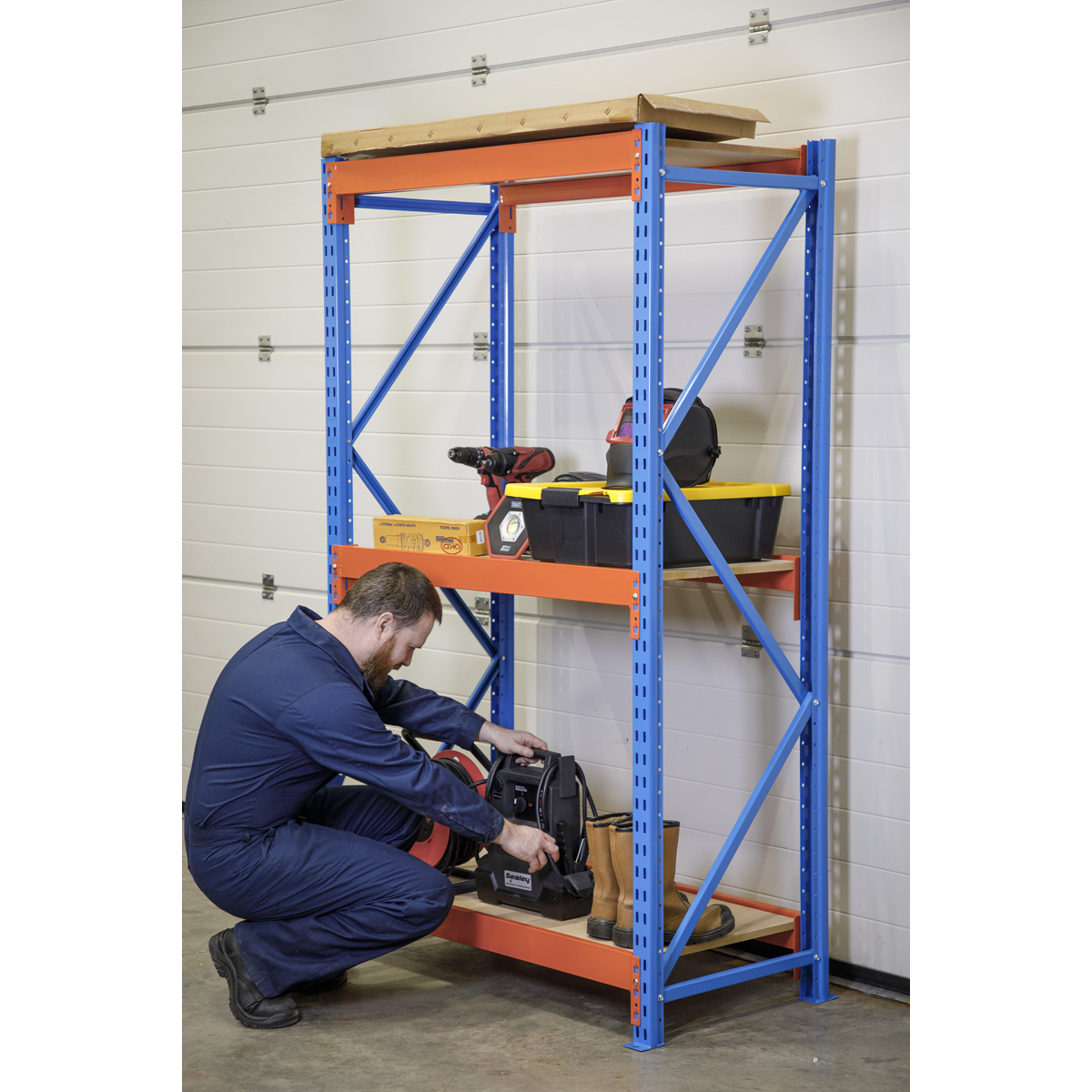 Heavy-Duty Shelving Unit with 3 Beam Set 900kg Capacity Per Level