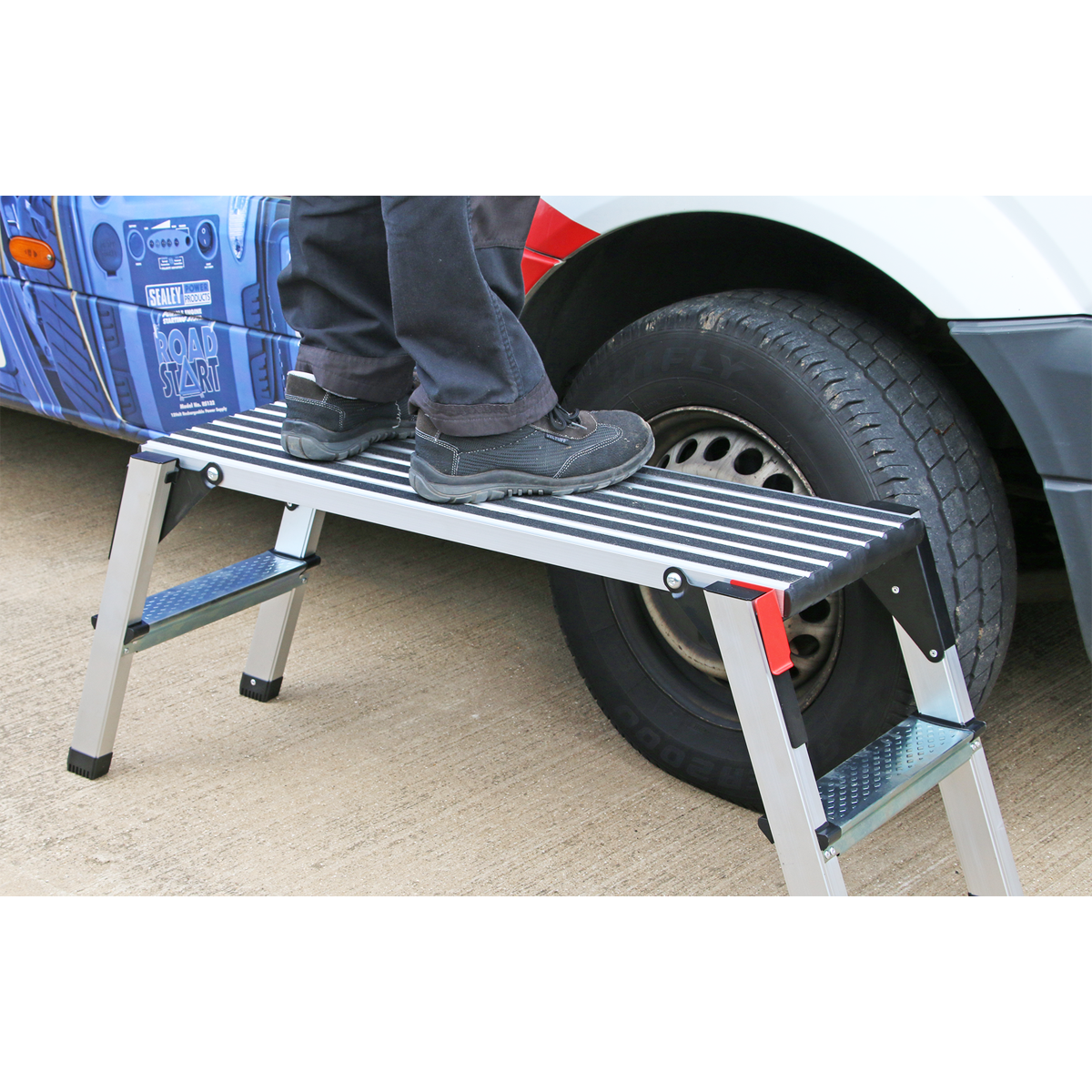 Folding Platform 2-Tread Aluminium - EN 131-4