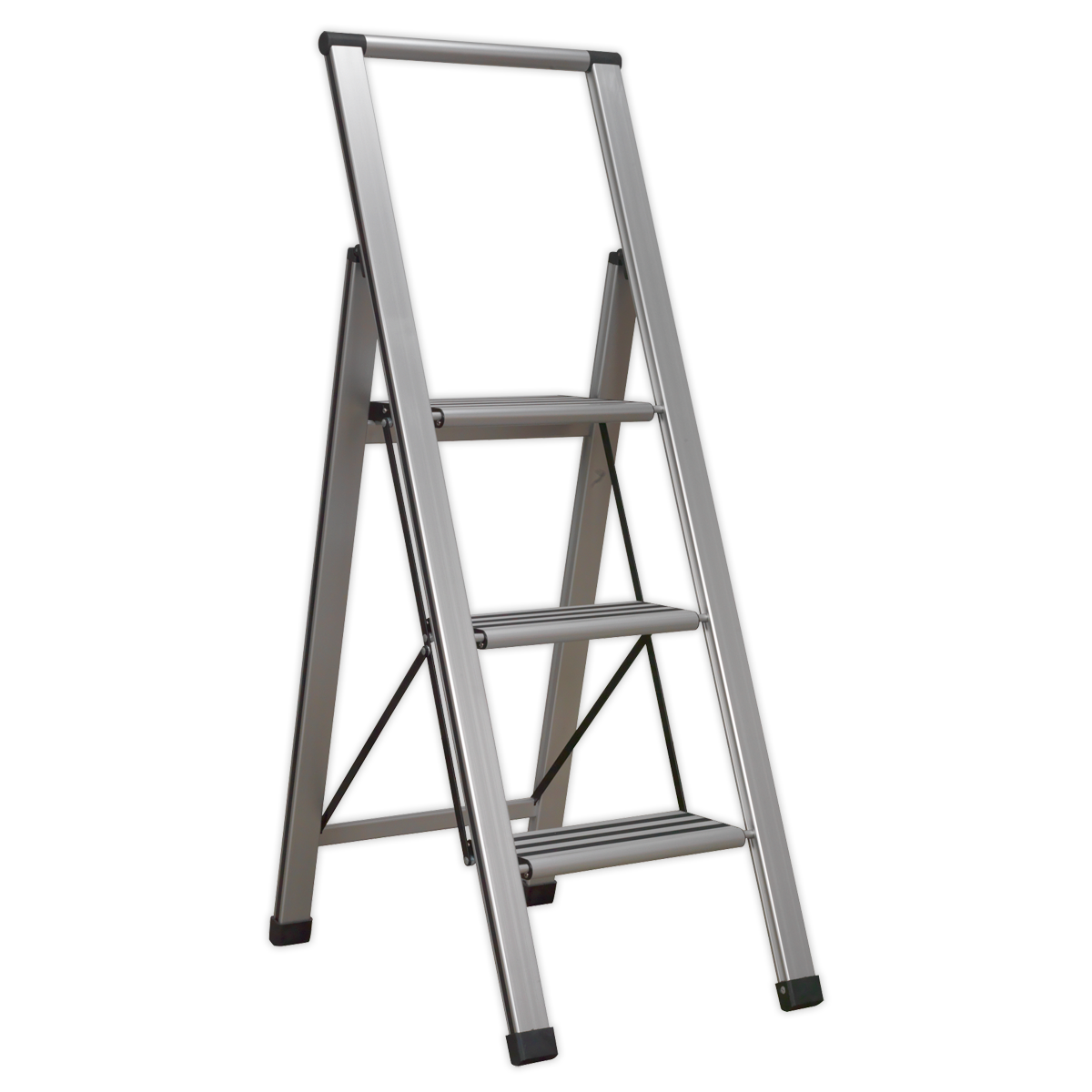 Professional Folding Step Ladder 3-Step Aluminium 150kg Capacity