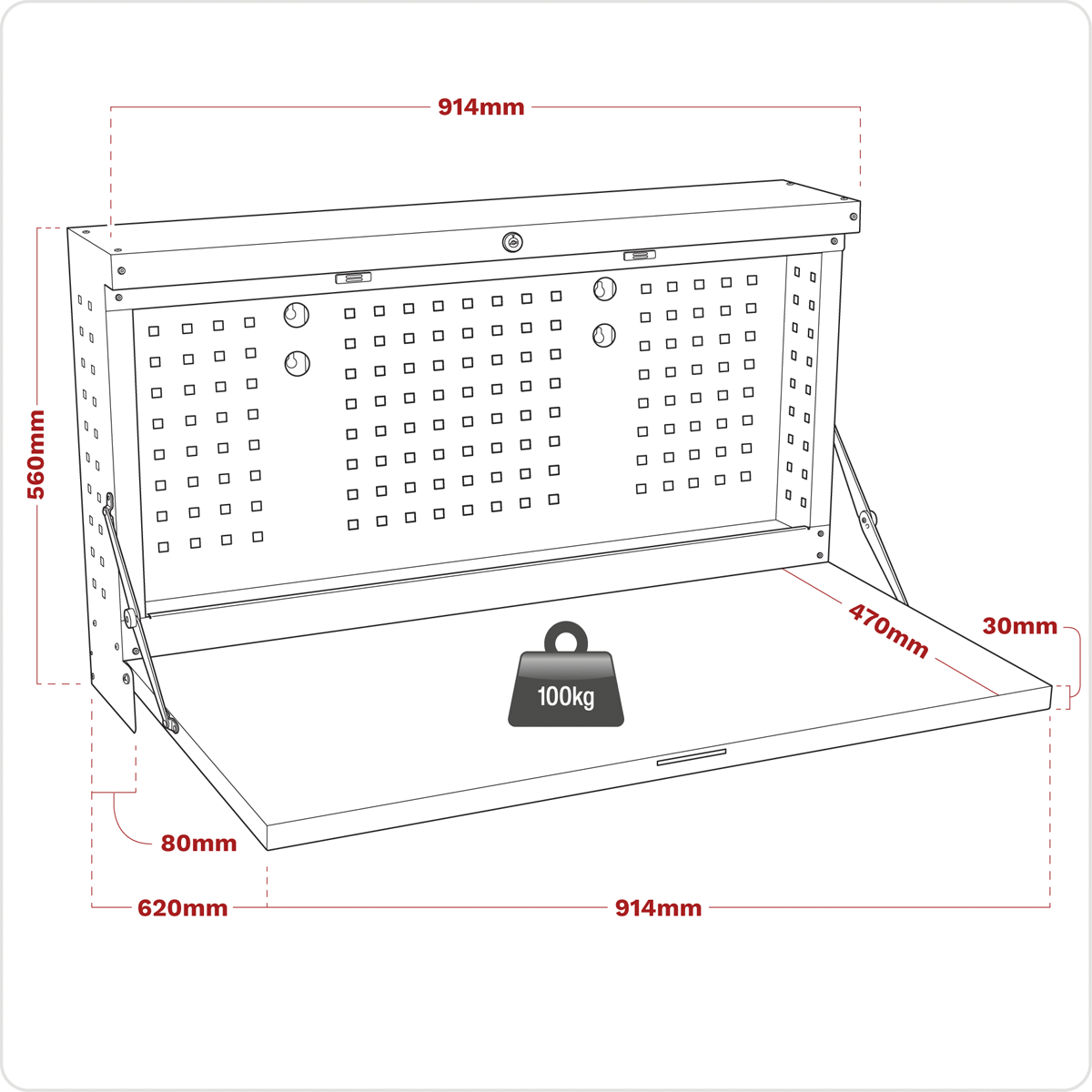 Superline PRO® Wall Mounting Foldable Workbench