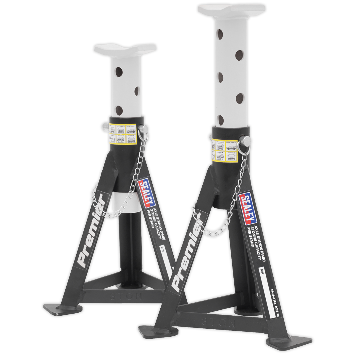 Premier Axle Stands (Pair) 3 Tonne Capacity per Stand